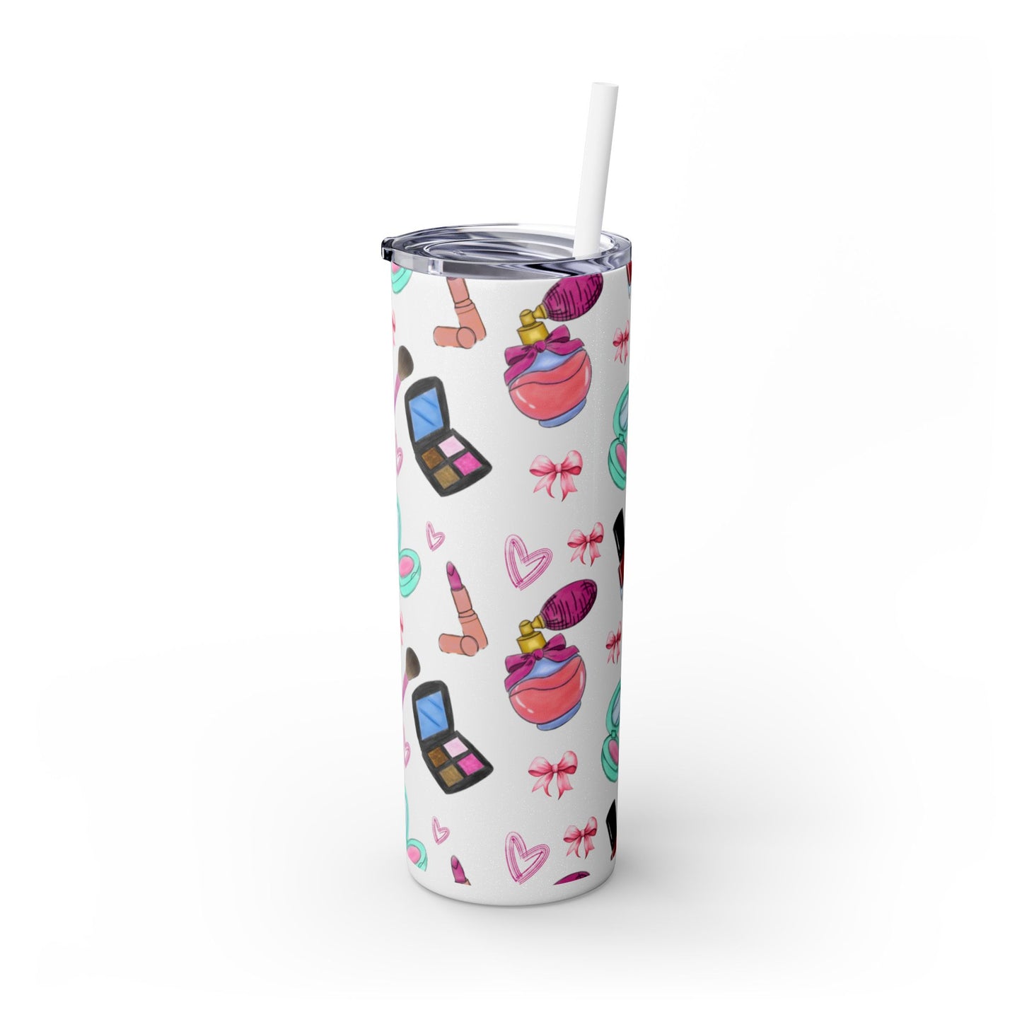 Cosmetic-Themed Skinny Tumbler with Straw | Perfect Gift for Makeup Lovers, Fashionistas, Beauty Enthusiasts, Birthday Celebrations, [...]