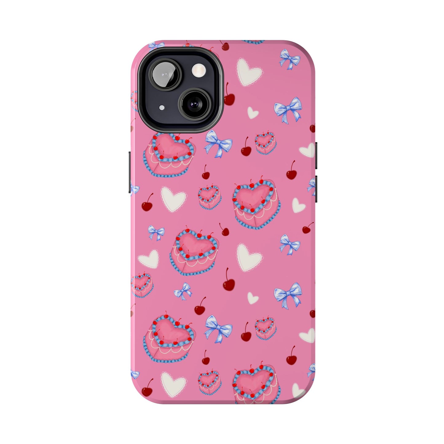 Hearts and Cake Patterned Phone Cases with Bow and Cherry Designs, Durable Phone Cover, Trendy Gift for Teens, Stylish Accessory, Perfect for [...]