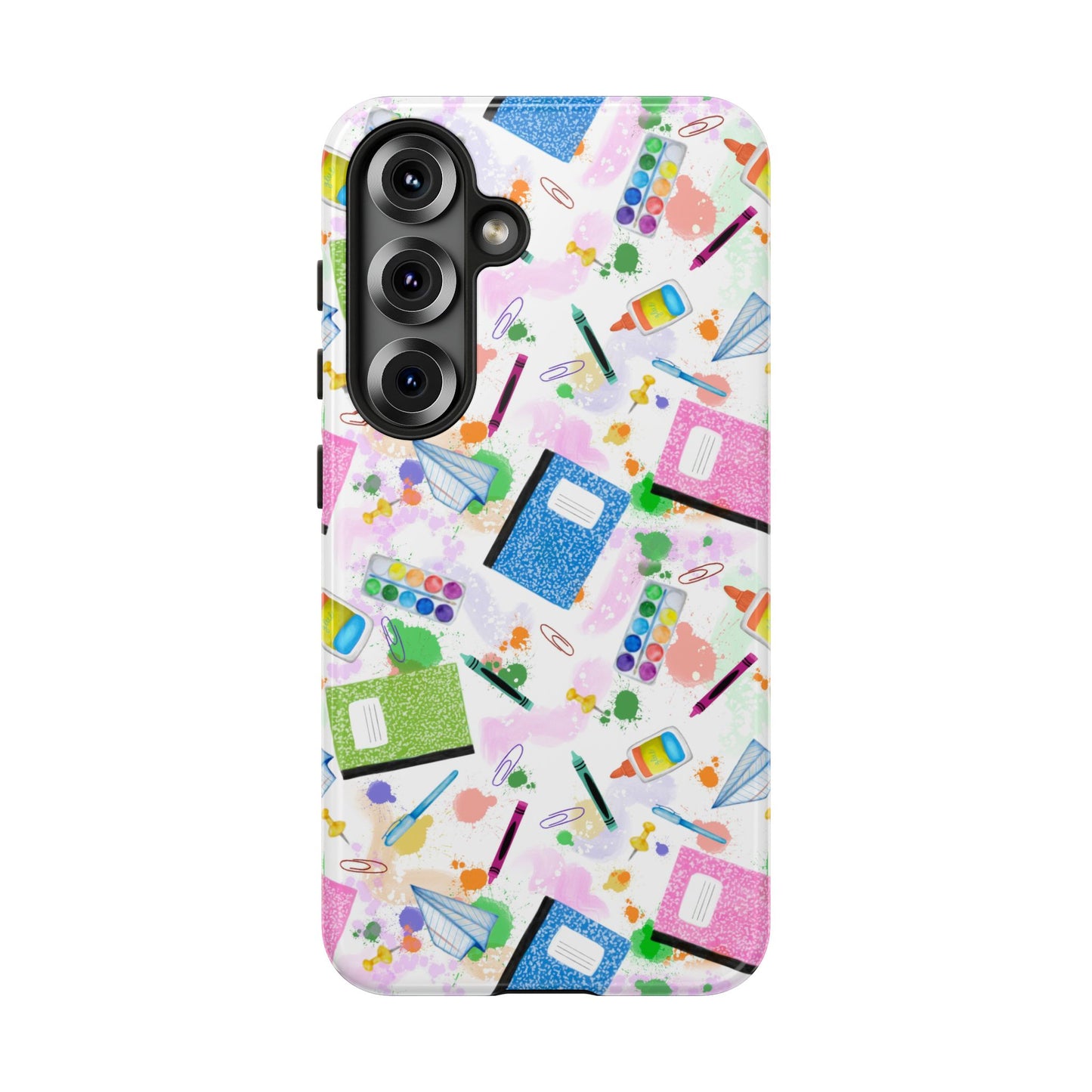 Colorful Art-Themed Phone Case, Cute Creative Gift for Artists, Unique Mobile Cover, Fun School Supplies Case, Bright Art Supplies Design