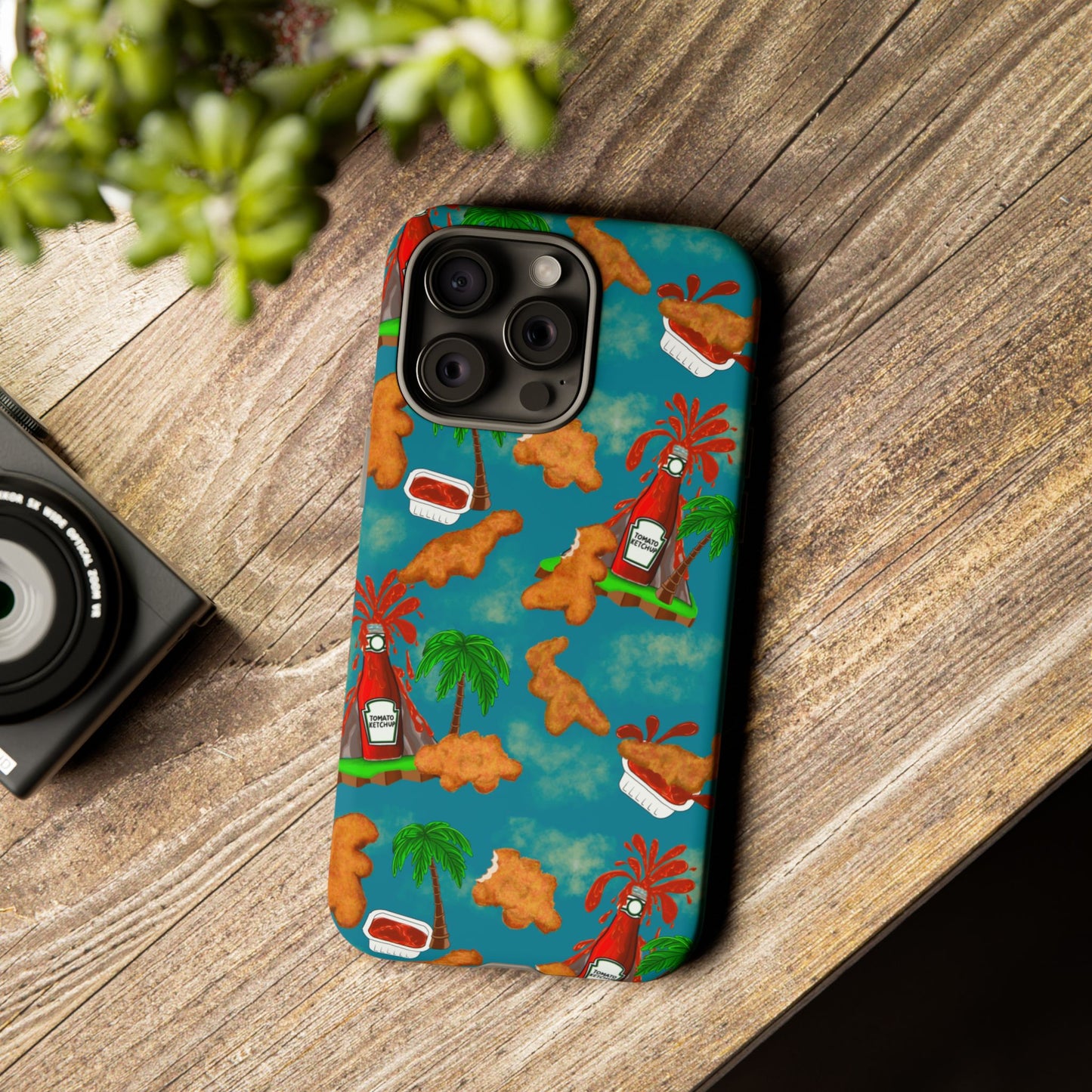 Dino Nuggets Phone Case - Tropical Vibes & Humor, Perfect Gift for Friends, Summer BBQ, Beach Lovers, Unique Accessory, Tough Cases