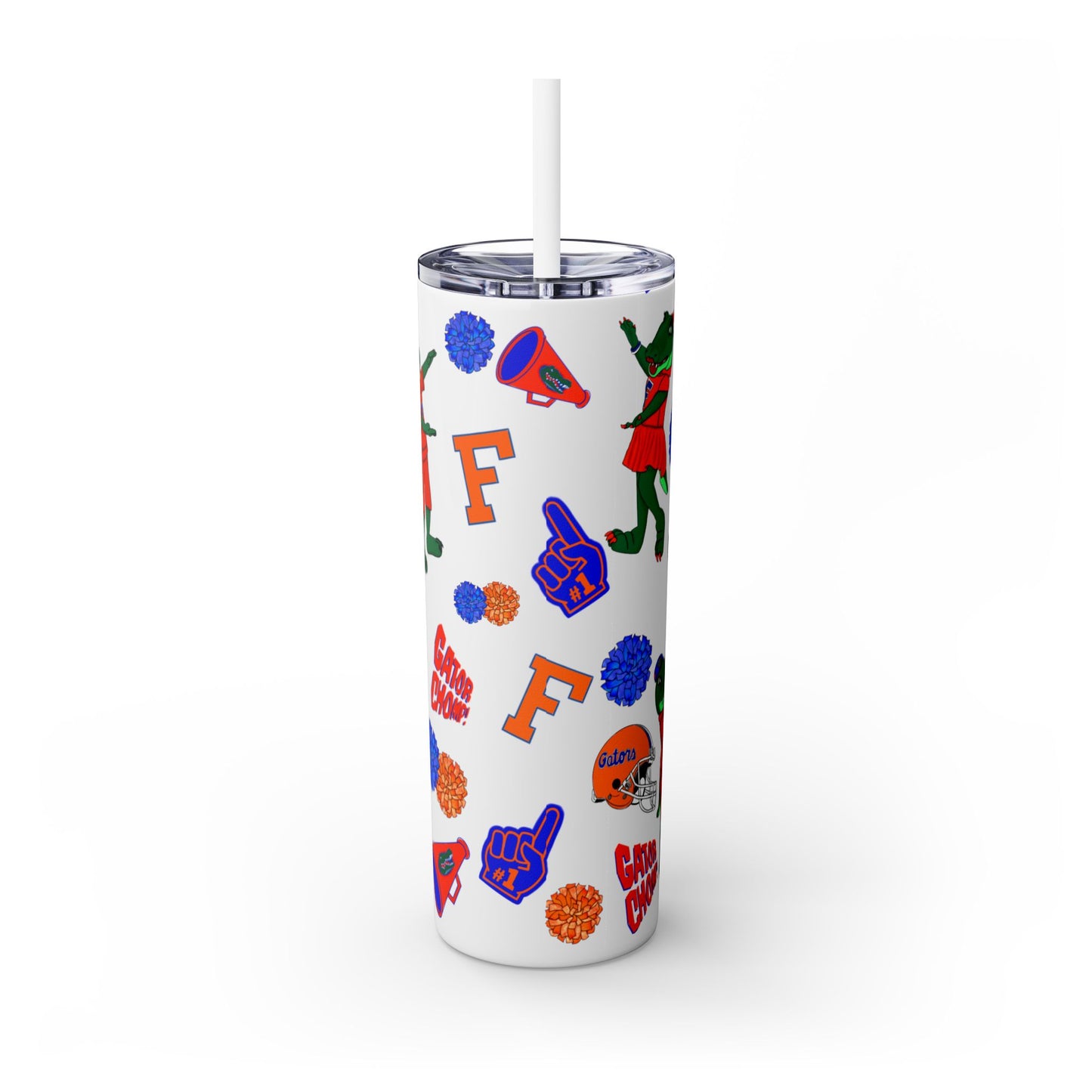 Florida Gators Spirit Skinny Tumbler - 20oz, Perfect for Game Day, Alumni Gifts, Sports Parties, Custom Drinkware, Florida Fan Merch