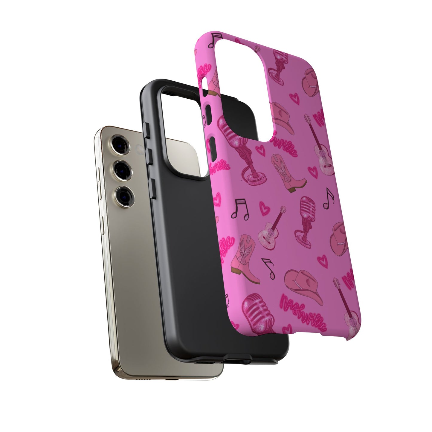 Pink Music Cases for Tough Love, Music Lover Gift, Phone Accessories, Cute Phone Covers, Stylish Cases for Women