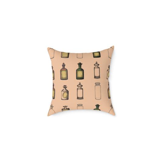 Vintage Apothecary Pillow - Cozy Home Decor, Farmhouse Cushion, Gift for Her, Rustic Interior, Boho Accent