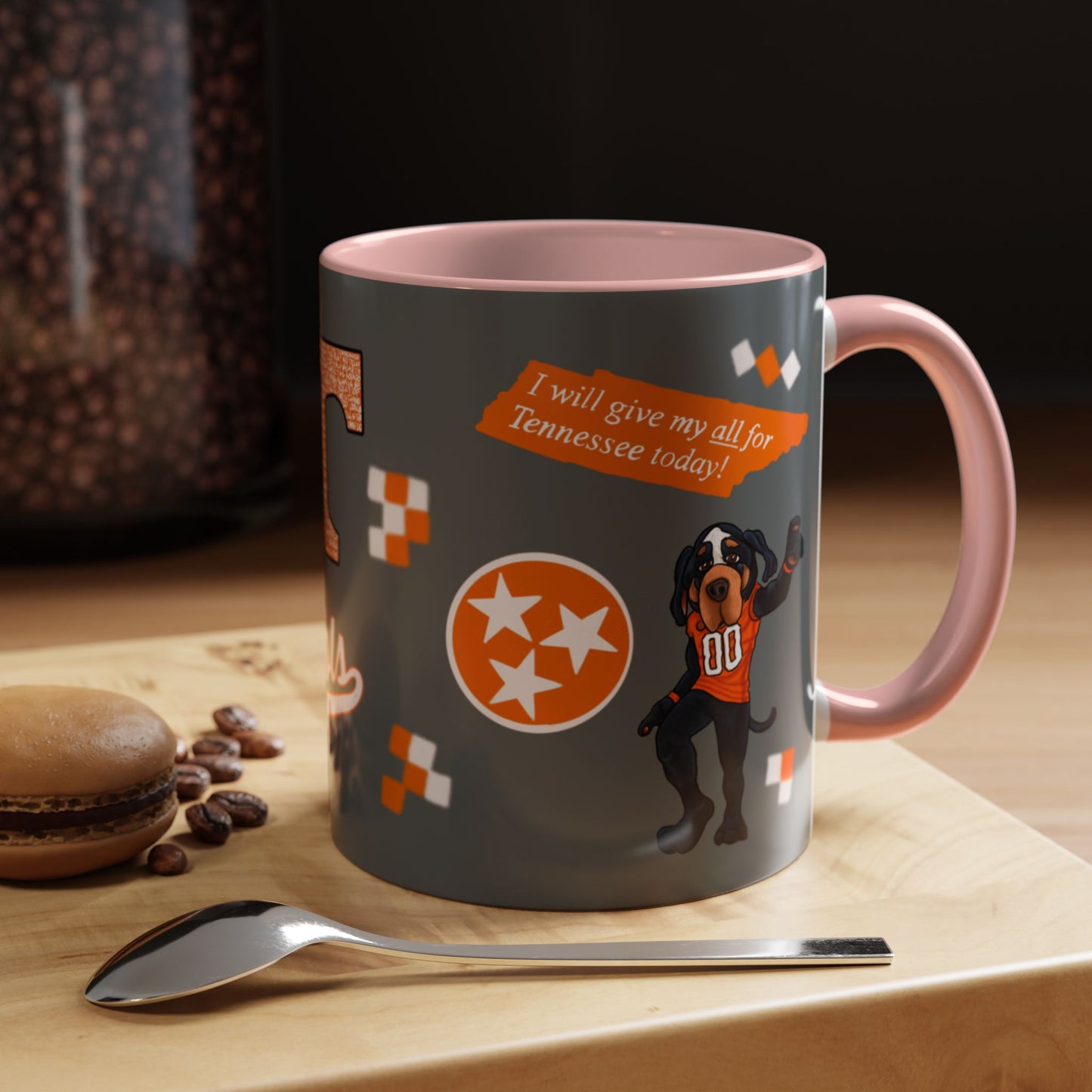 Tennessee Spirit Coffee Mug, Perfect for Gameday, College Student Gift, Unique Drinkware, Sports Fan Mug, Show Your Team Pride
