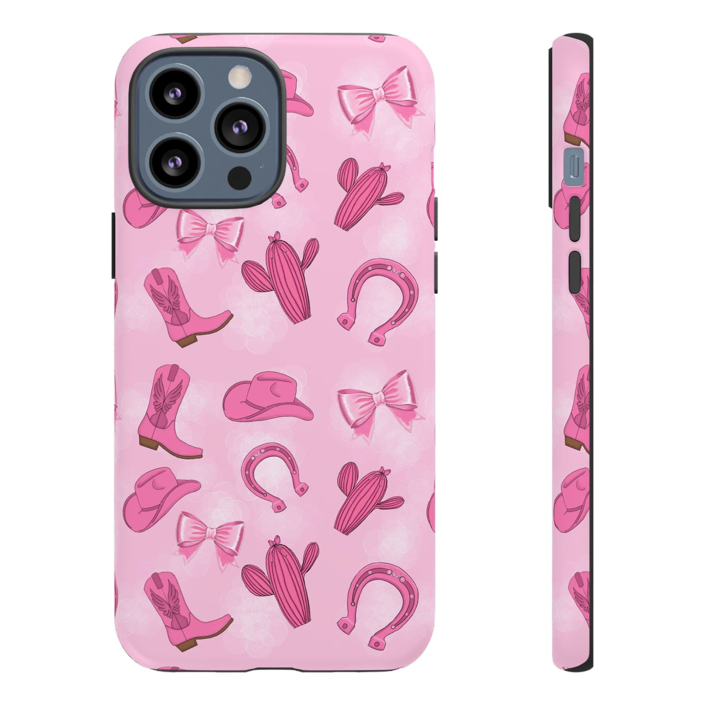 Cowgirl Chic Phone Case, Western Style Tough Case, Cute Pink Cowboy Theme, Gift for Rodeo Lovers, Country Western Decor