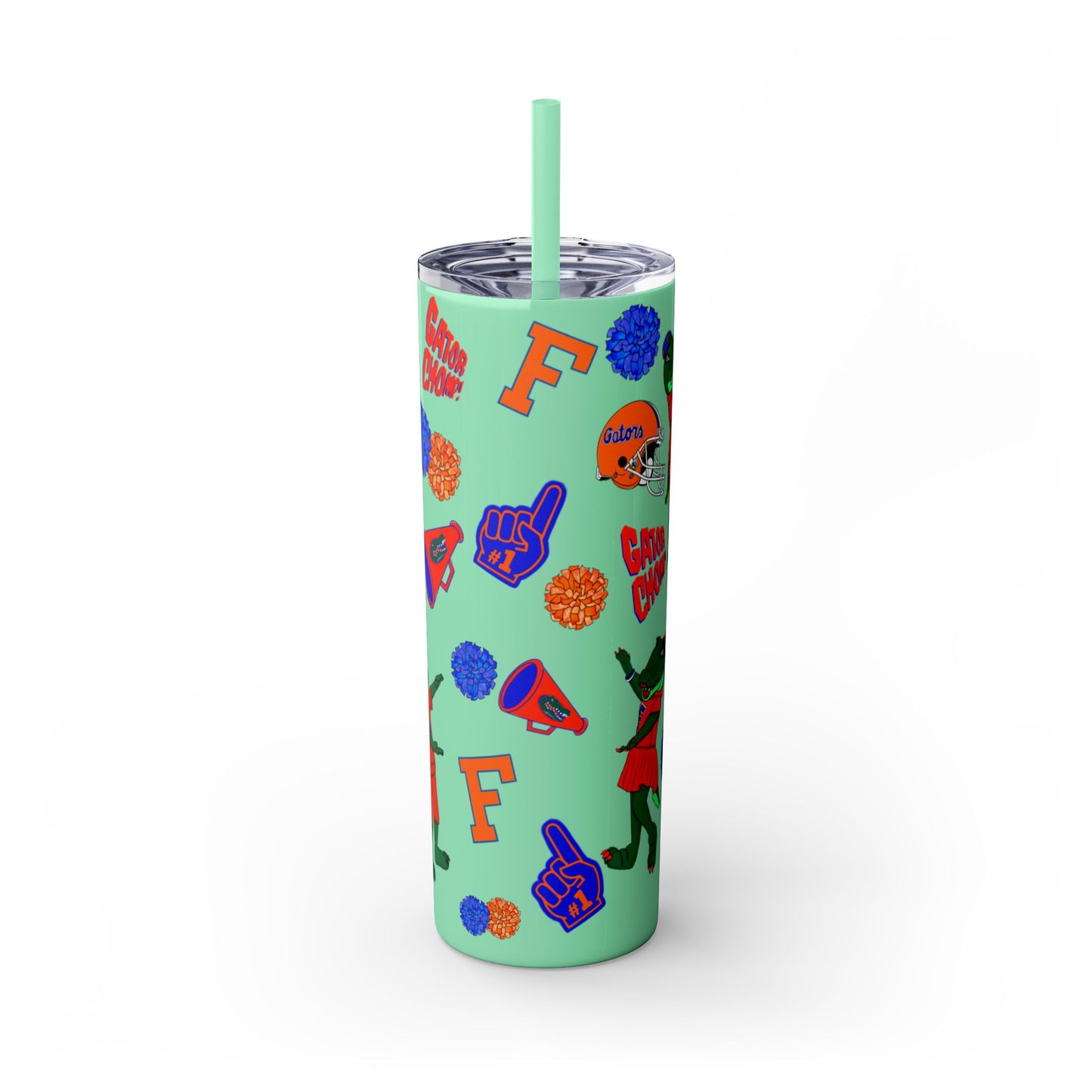 Florida Gators Spirit Skinny Tumbler - 20oz, Perfect for Game Day, Alumni Gifts, Sports Parties, Custom Drinkware, Florida Fan Merch