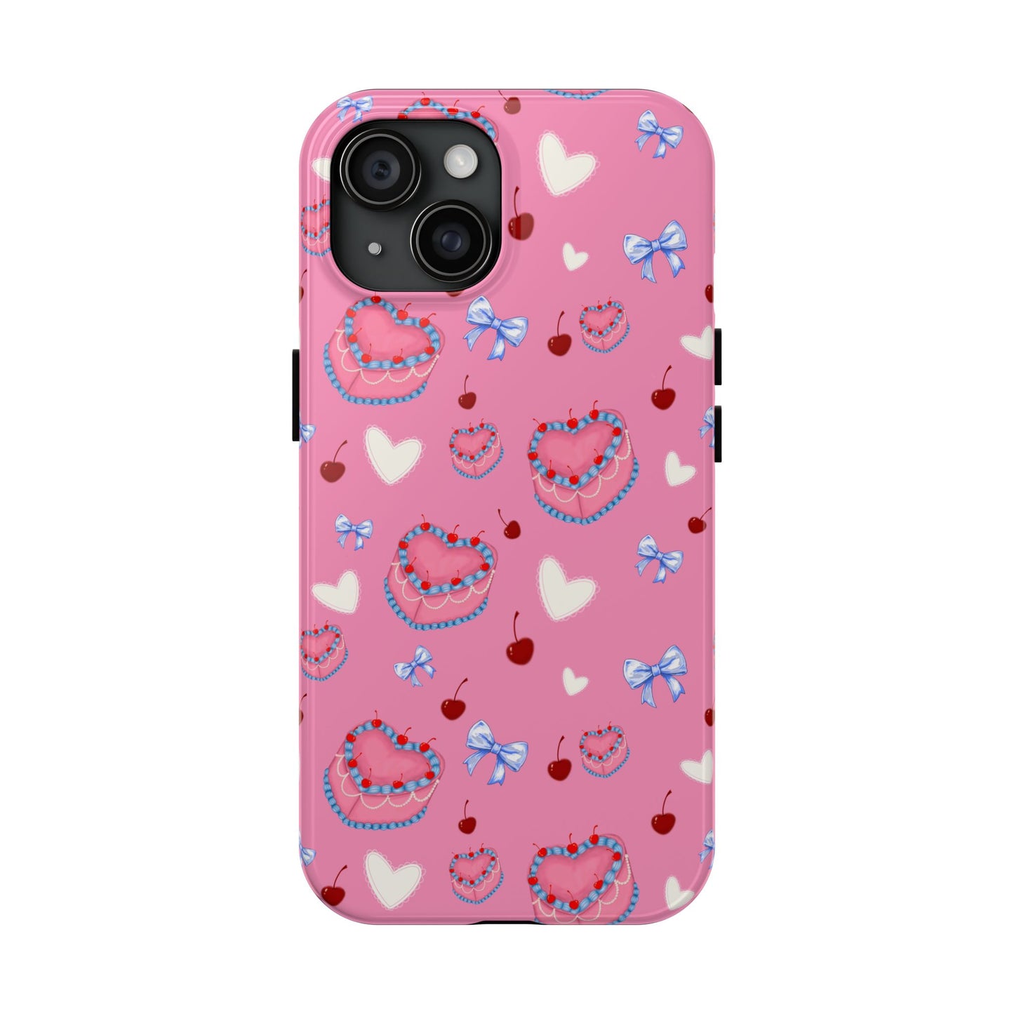 Hearts and Cake Patterned Phone Cases with Bow and Cherry Designs, Durable Phone Cover, Trendy Gift for Teens, Stylish Accessory, Perfect for [...]