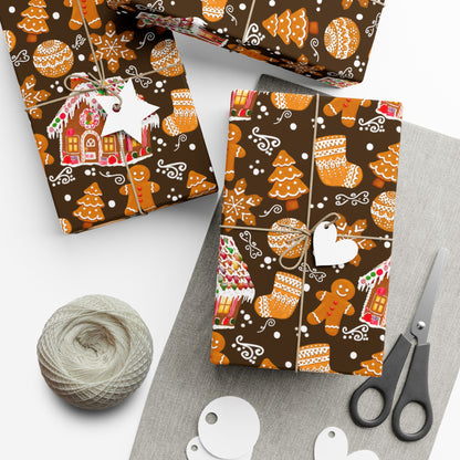 Gingerbread House Holiday Gift Wrap Paper