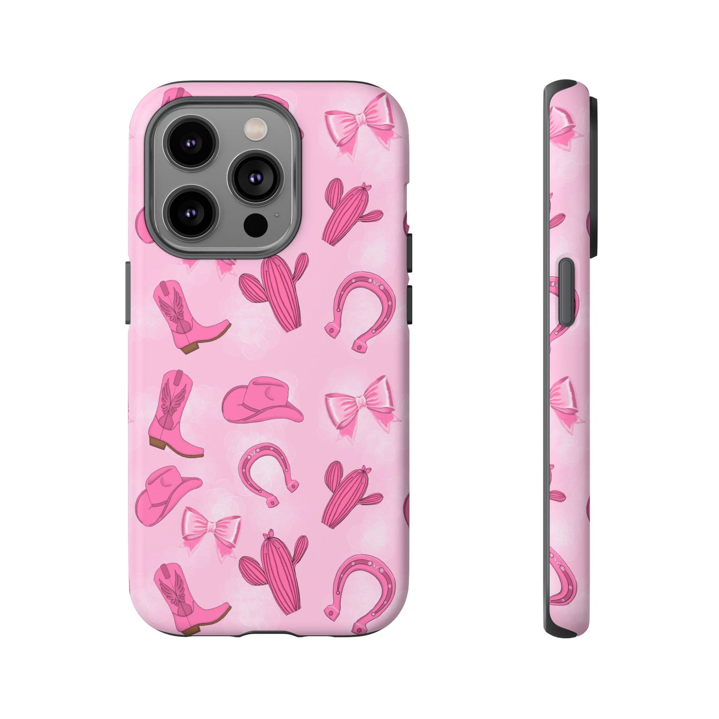 Cowgirl Chic Phone Case, Western Style Tough Case, Cute Pink Cowboy Theme, Gift for Rodeo Lovers, Country Western Decor