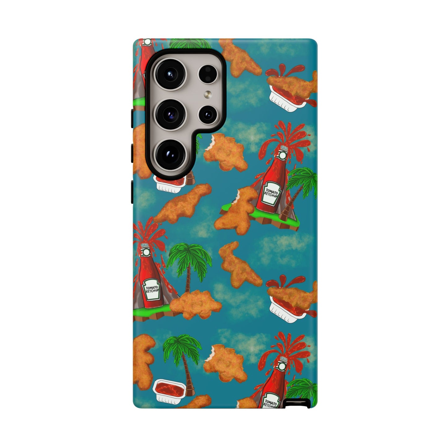 Dino Nuggets Phone Case - Tropical Vibes & Humor, Perfect Gift for Friends, Summer BBQ, Beach Lovers, Unique Accessory, Tough Cases