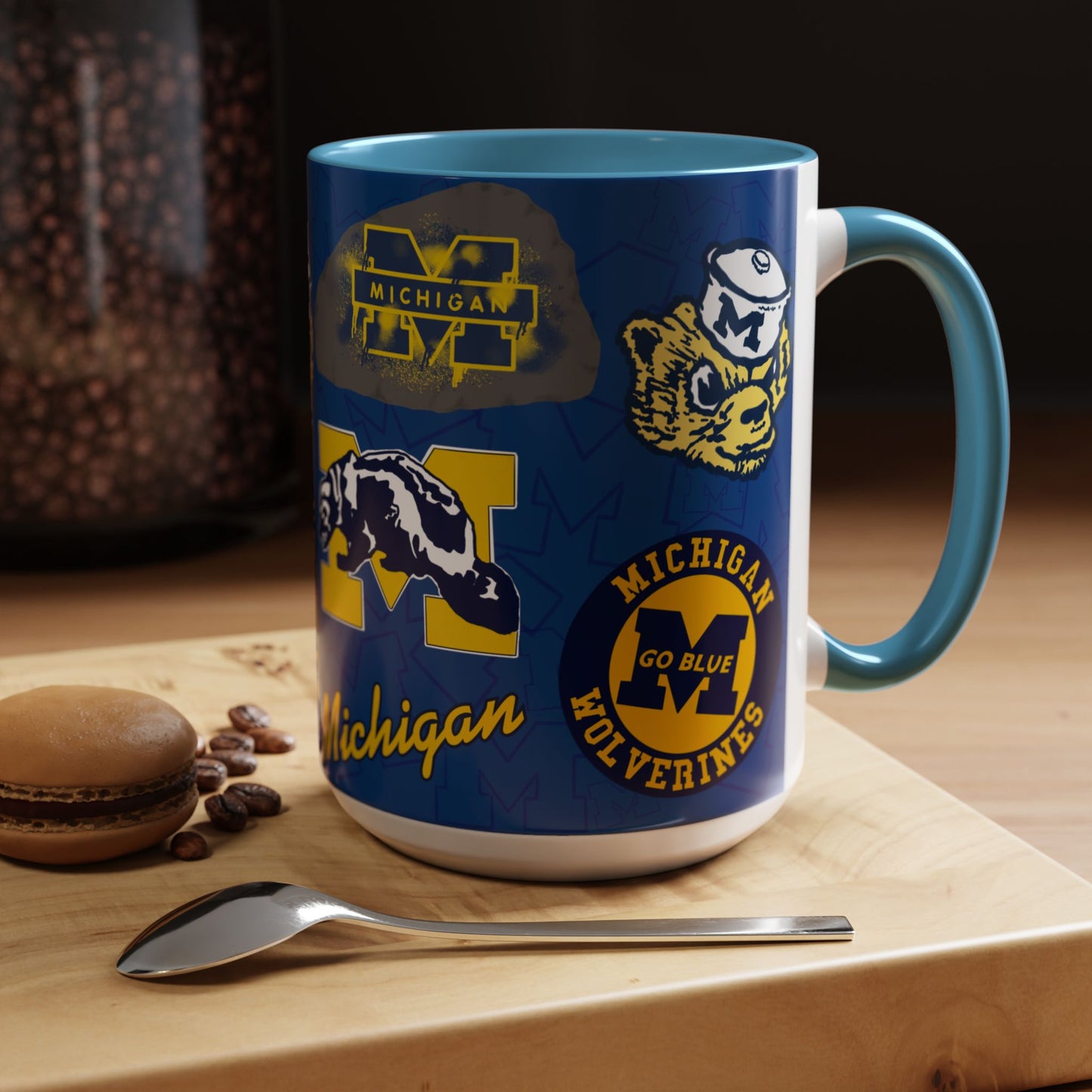 Michigan Wolverines Accent Coffee Mug - Perfect for Game Day, Fan Gift, Coffee Lovers, Sports Decor, College Spirit
