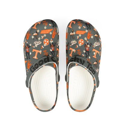 Tennessee Vols EVA Foam Crocs with Fun Patterns, Comfort Footwear for Sports Lovers, Perfect for Casual Outings, Gardens, and Special Events