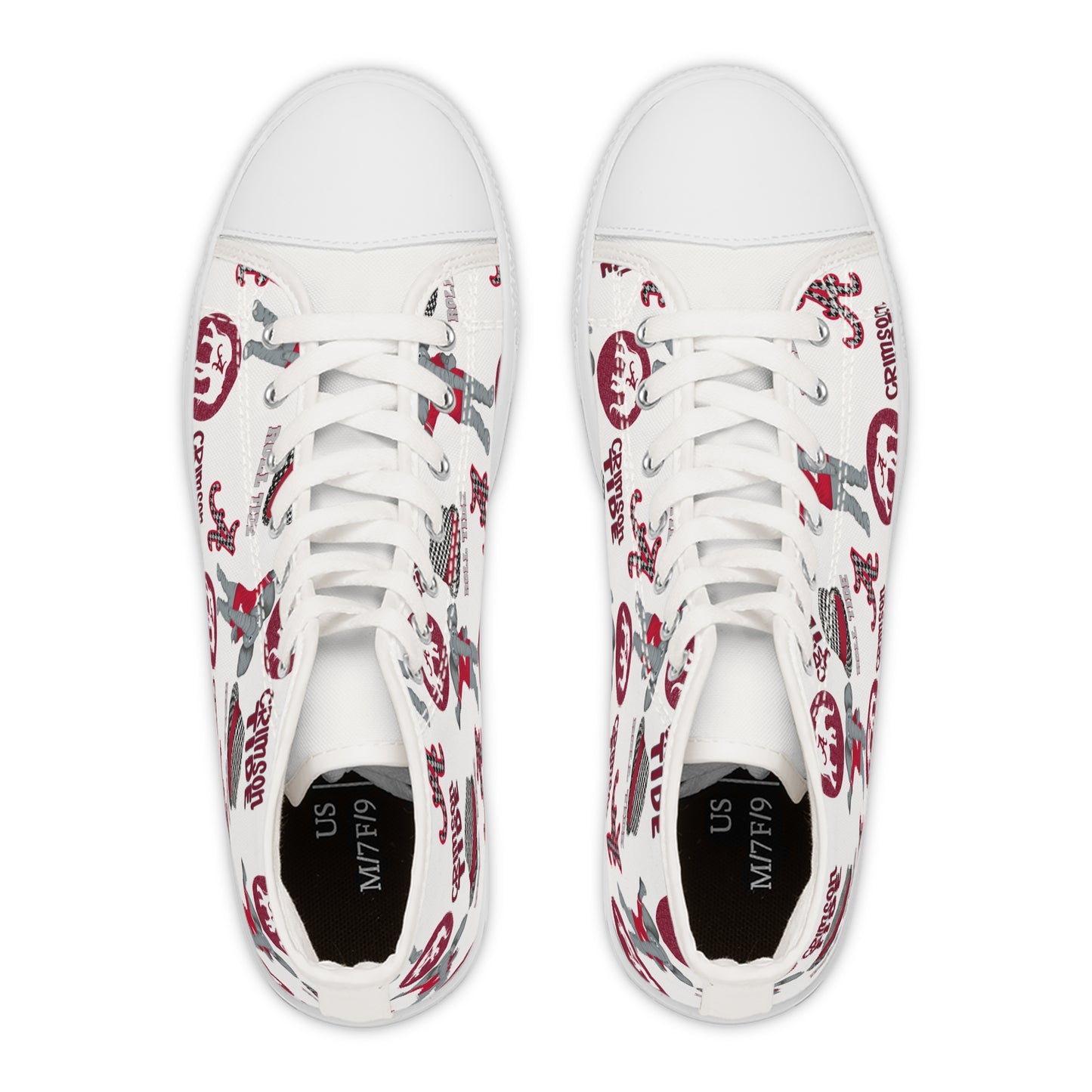 Alabama Crimson Tide High Top Sneakers, Stylish Casual Footwear, Perfect for Game Day, University Spirit Shoes, Unique Gifts for Fans
