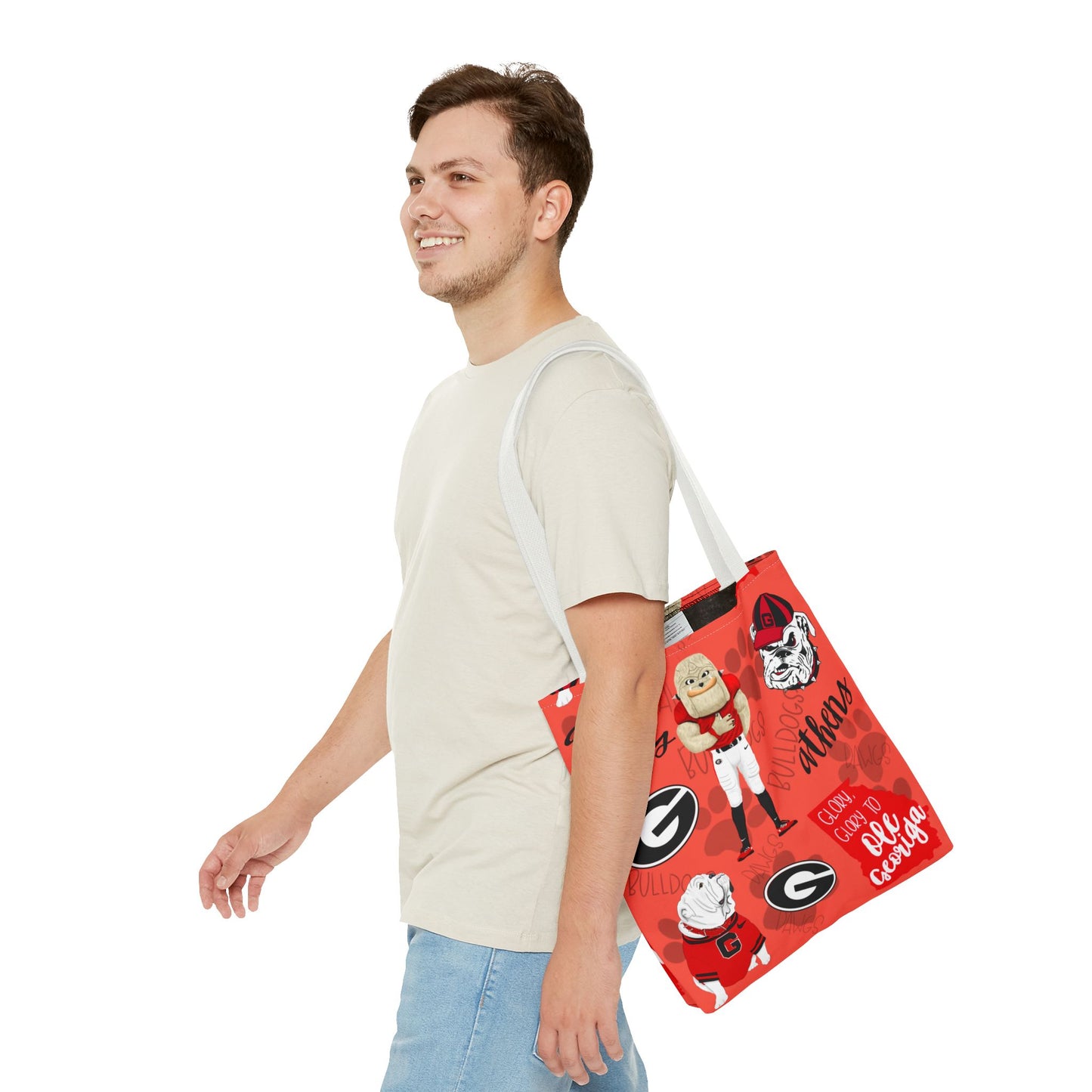 Georgia Bulldogs Tote Bag - Sporty, Cheerful, College Vibe, Perfect for Game Days, Fans, School Spirit, Lightweight, Versatile