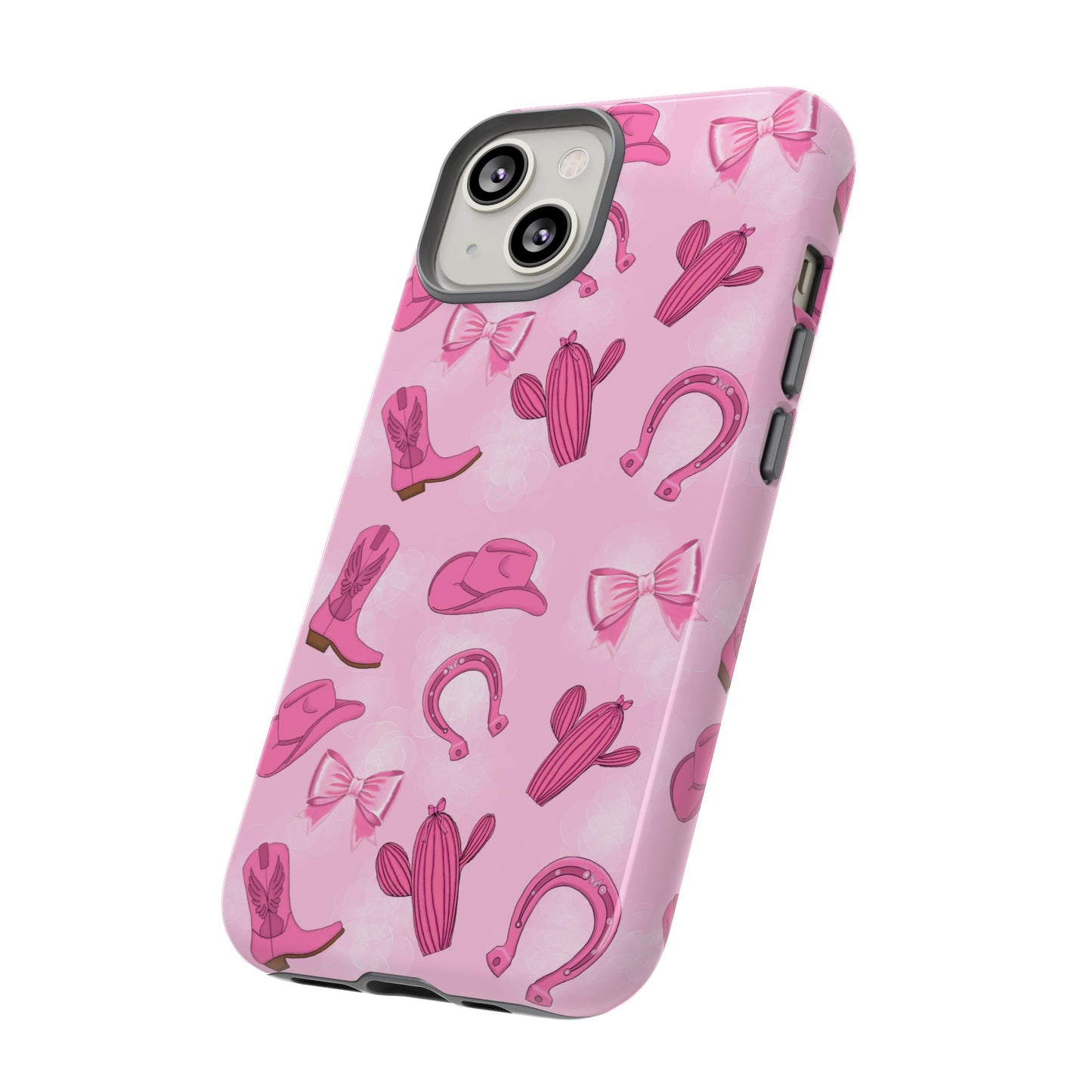 Cowgirl Chic Phone Case, Western Style Tough Case, Cute Pink Cowboy Theme, Gift for Rodeo Lovers, Country Western Decor