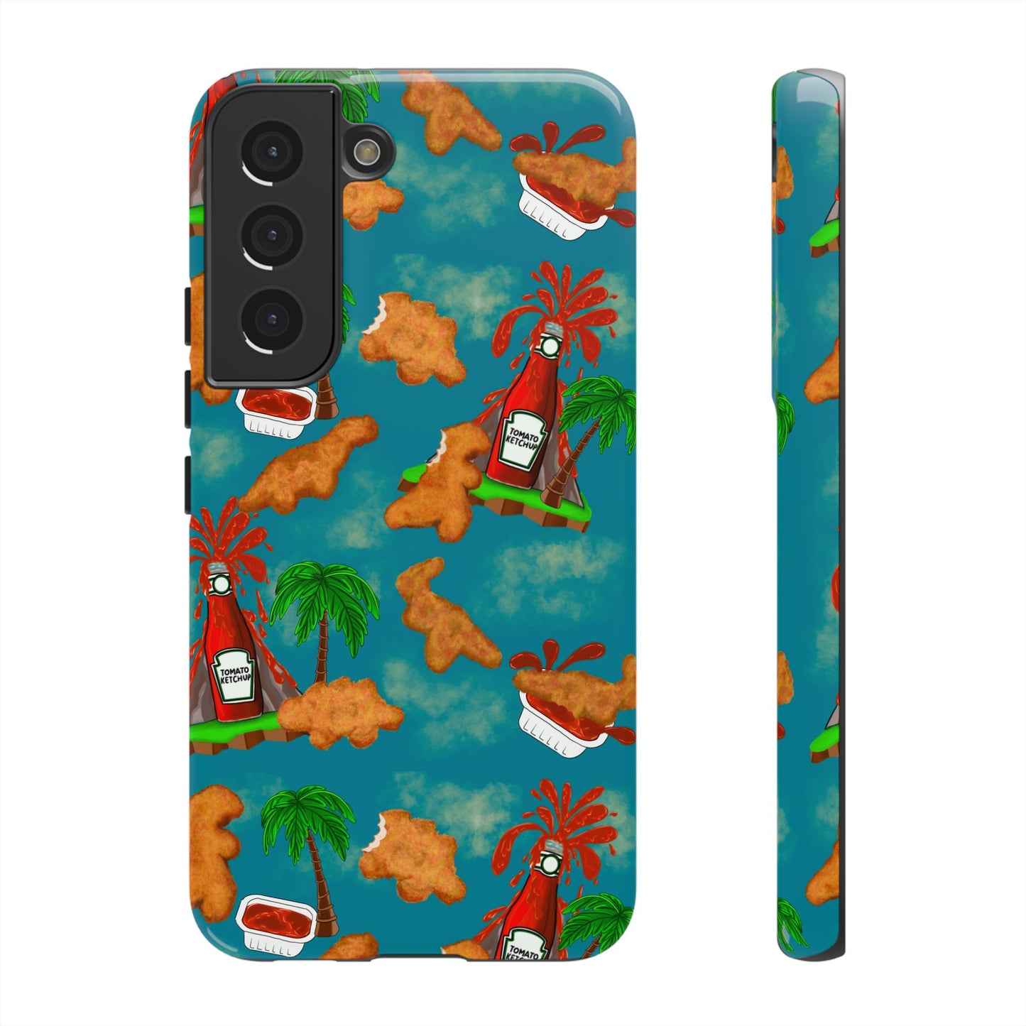 Dino Nuggets Phone Case - Tropical Vibes & Humor, Perfect Gift for Friends, Summer BBQ, Beach Lovers, Unique Accessory, Tough Cases
