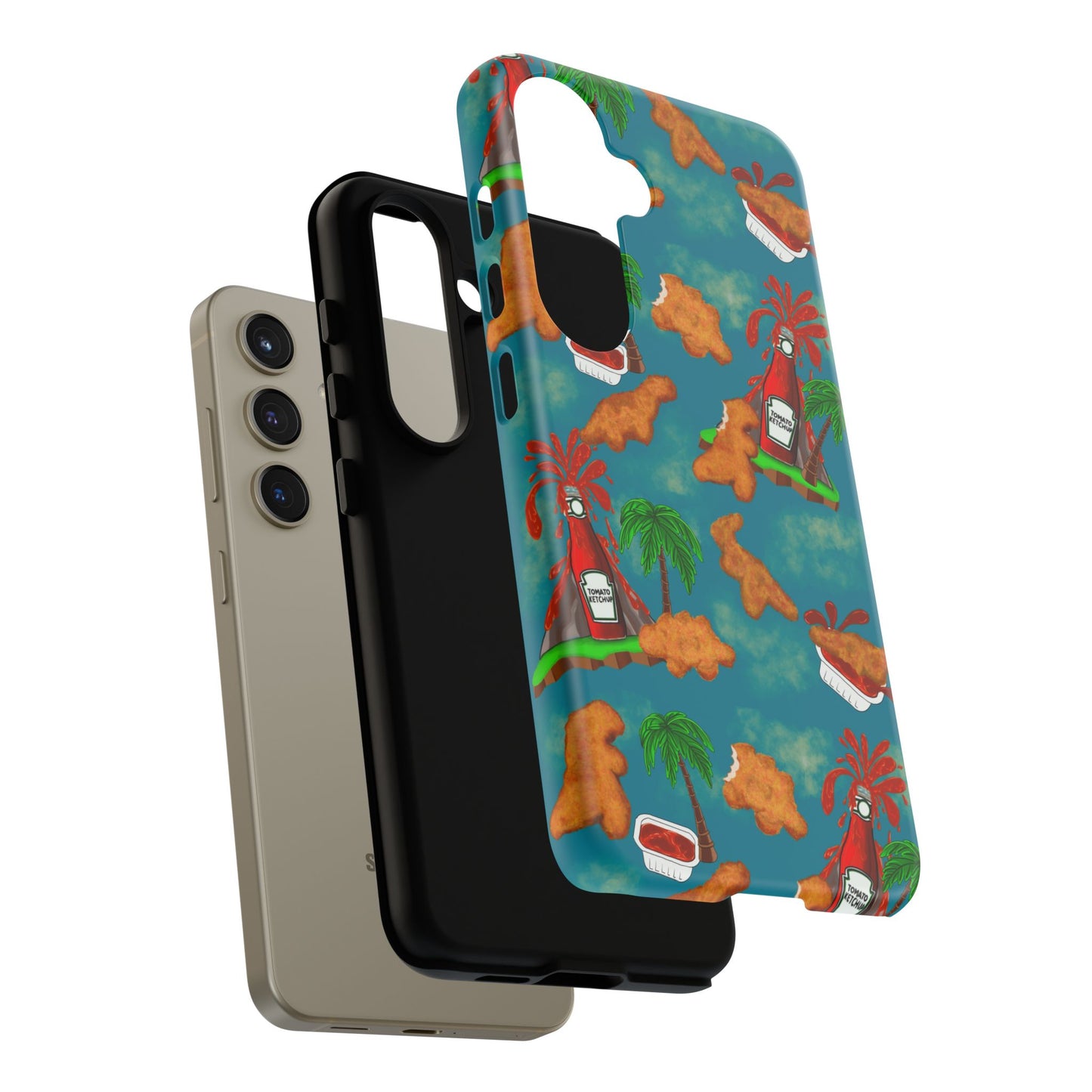 Dino Nuggets Phone Case - Tropical Vibes & Humor, Perfect Gift for Friends, Summer BBQ, Beach Lovers, Unique Accessory, Tough Cases