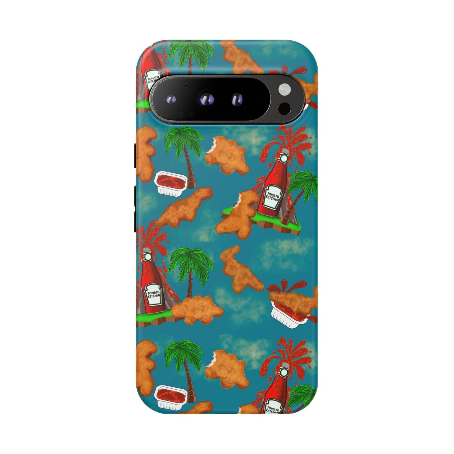 Dino Nuggets Phone Case - Tropical Vibes & Humor, Perfect Gift for Friends, Summer BBQ, Beach Lovers, Unique Accessory, Tough Cases