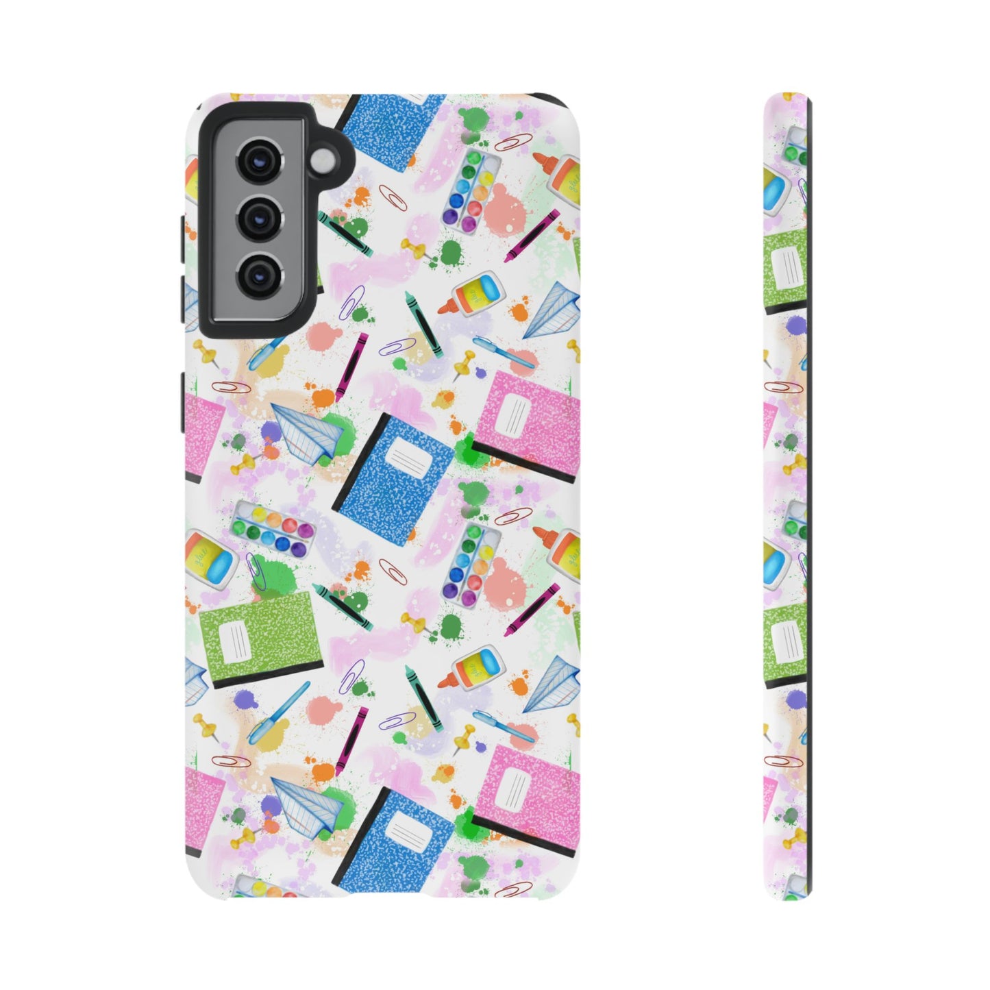 Colorful Art-Themed Phone Case, Cute Creative Gift for Artists, Unique Mobile Cover, Fun School Supplies Case, Bright Art Supplies Design