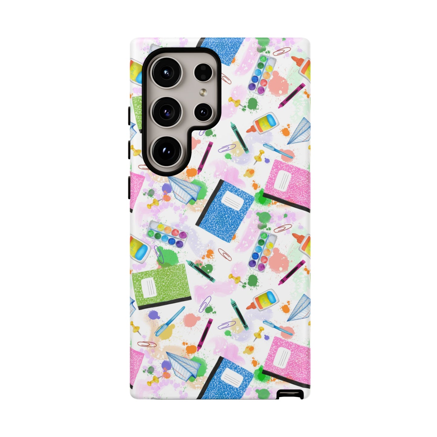 Colorful Art-Themed Phone Case, Cute Creative Gift for Artists, Unique Mobile Cover, Fun School Supplies Case, Bright Art Supplies Design