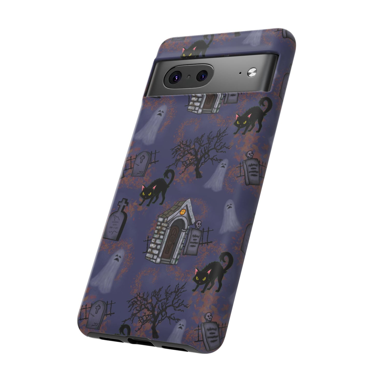 Halloween Phone Case, Spooky Cat Design, Tough Phone Cover, Gift for Cat Lovers, Fall Decor, Halloween Accessories