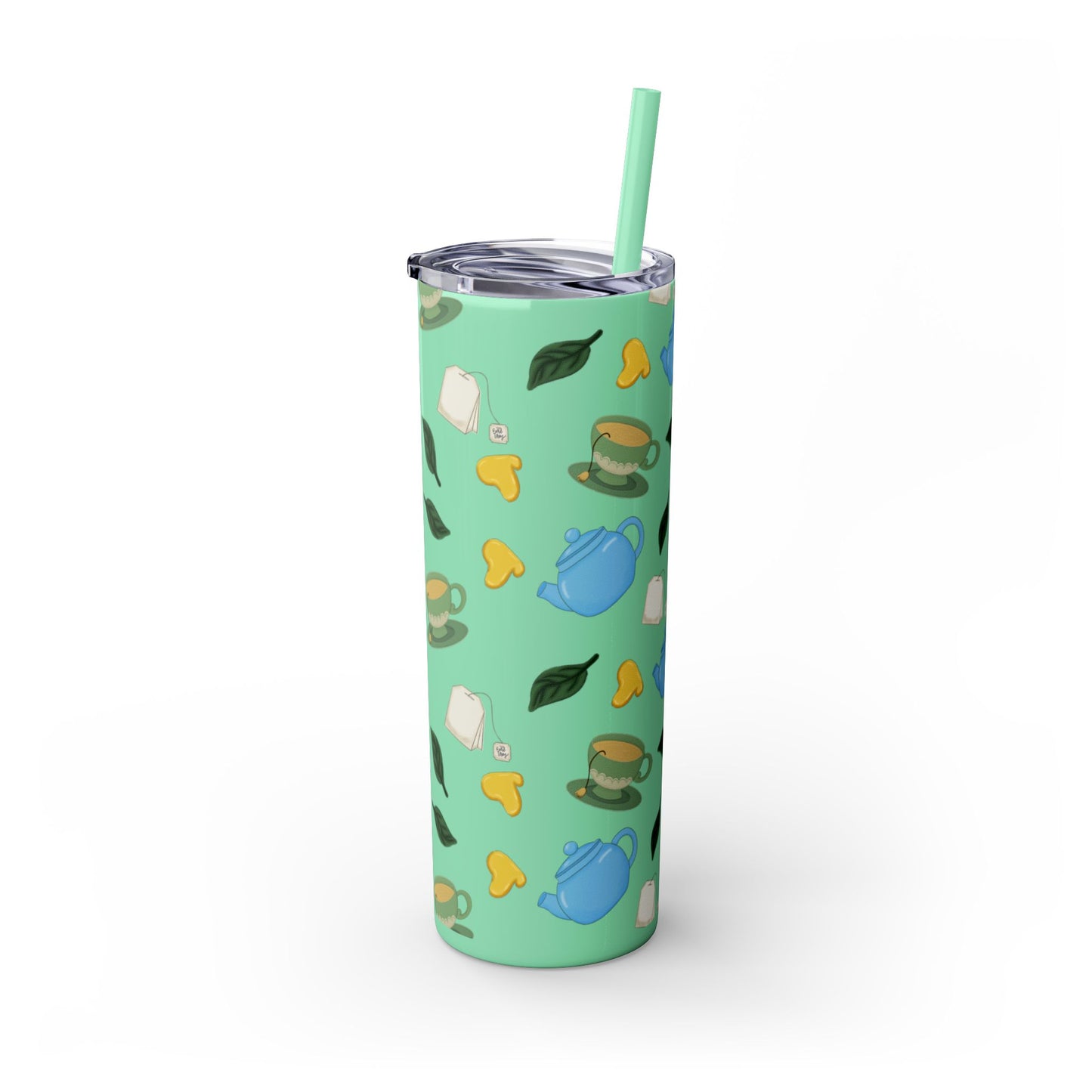Charming Tea Themed Tumbler, Stylish Drinkware for Tea Lovers, Perfect for Gifts, Home, Travel, Eco-Friendly Beverage Container