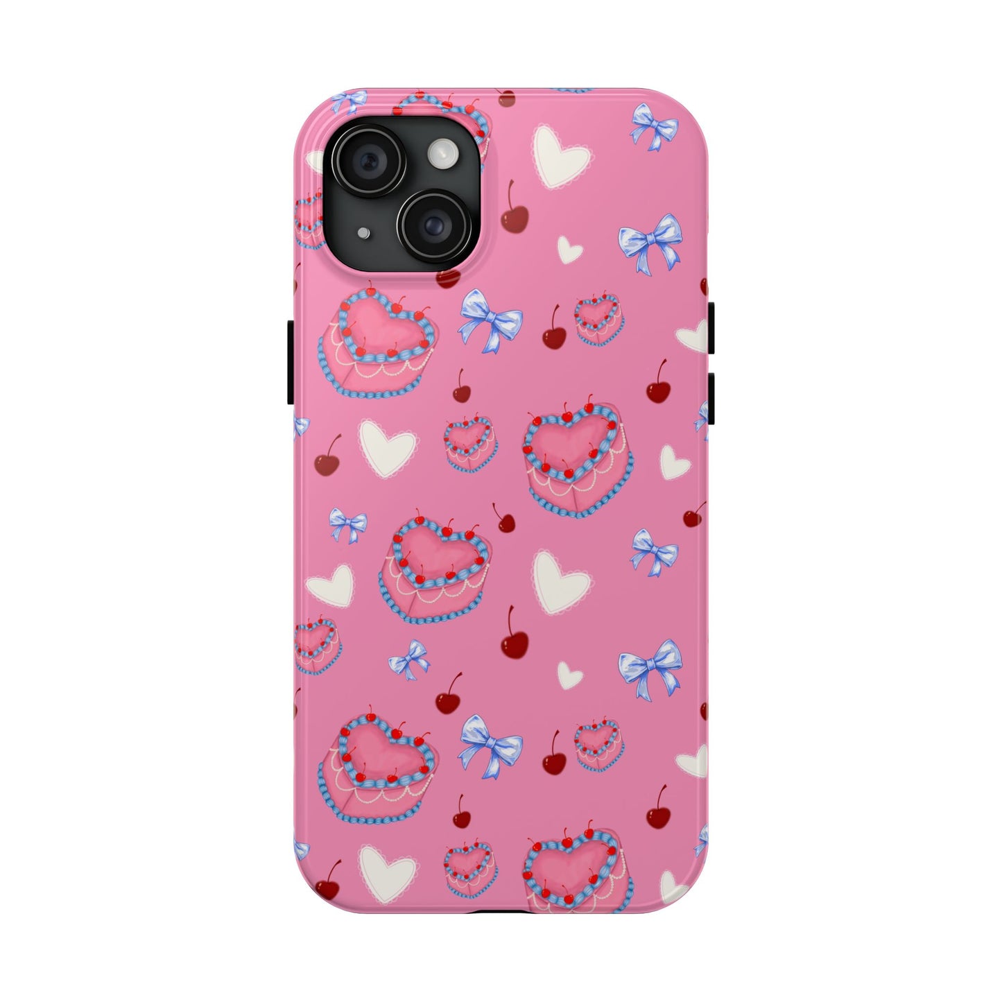 Hearts and Cake Patterned Phone Cases with Bow and Cherry Designs, Durable Phone Cover, Trendy Gift for Teens, Stylish Accessory, Perfect for [...]