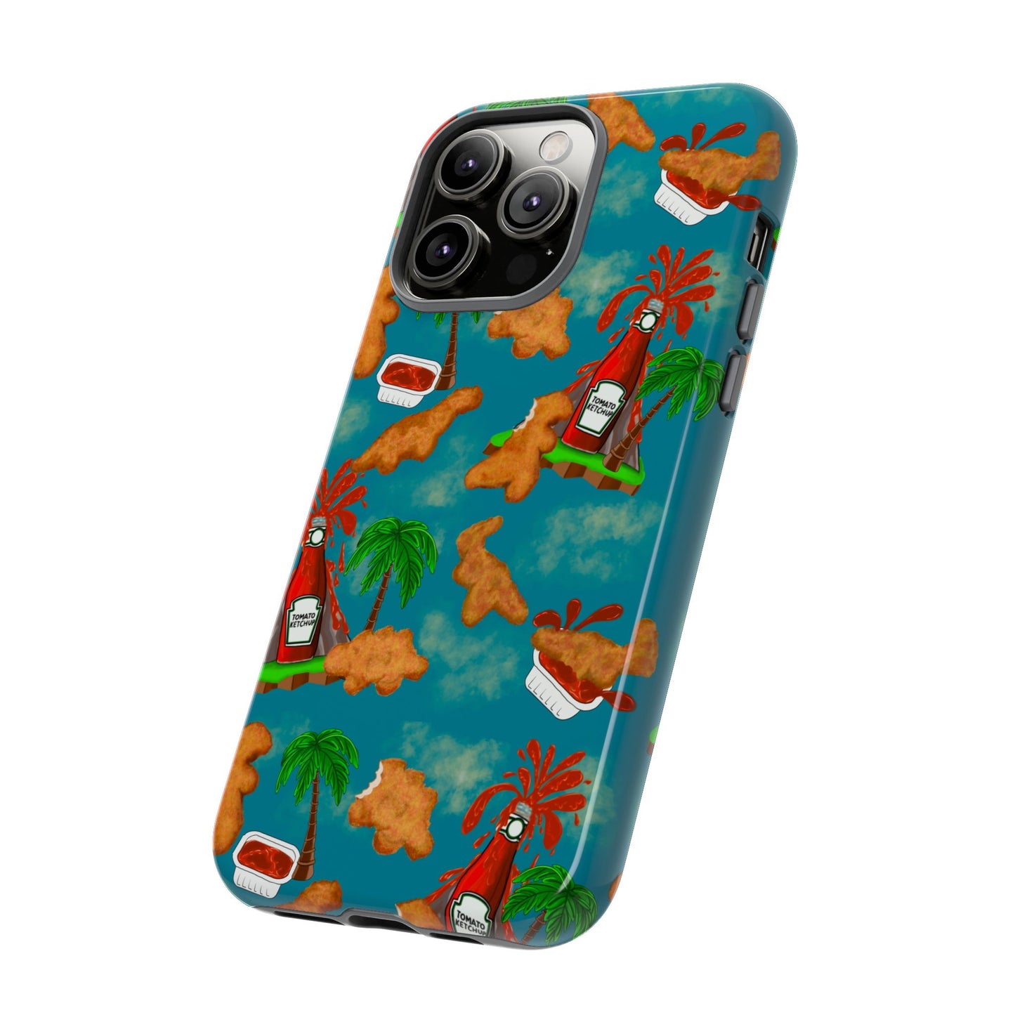 Dino Nuggets Phone Case - Tropical Vibes & Humor, Perfect Gift for Friends, Summer BBQ, Beach Lovers, Unique Accessory, Tough Cases