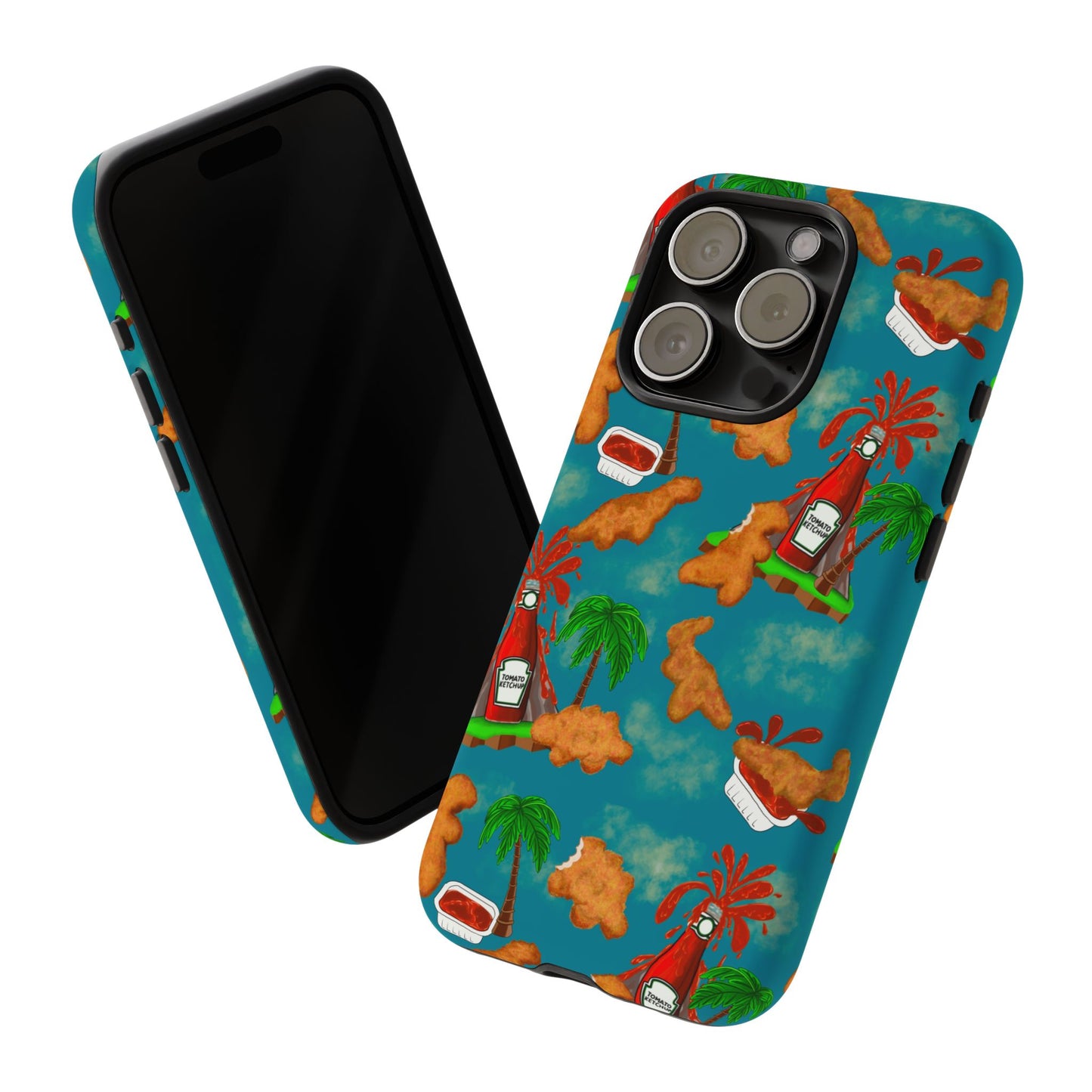 Dino Nuggets Phone Case - Tropical Vibes & Humor, Perfect Gift for Friends, Summer BBQ, Beach Lovers, Unique Accessory, Tough Cases