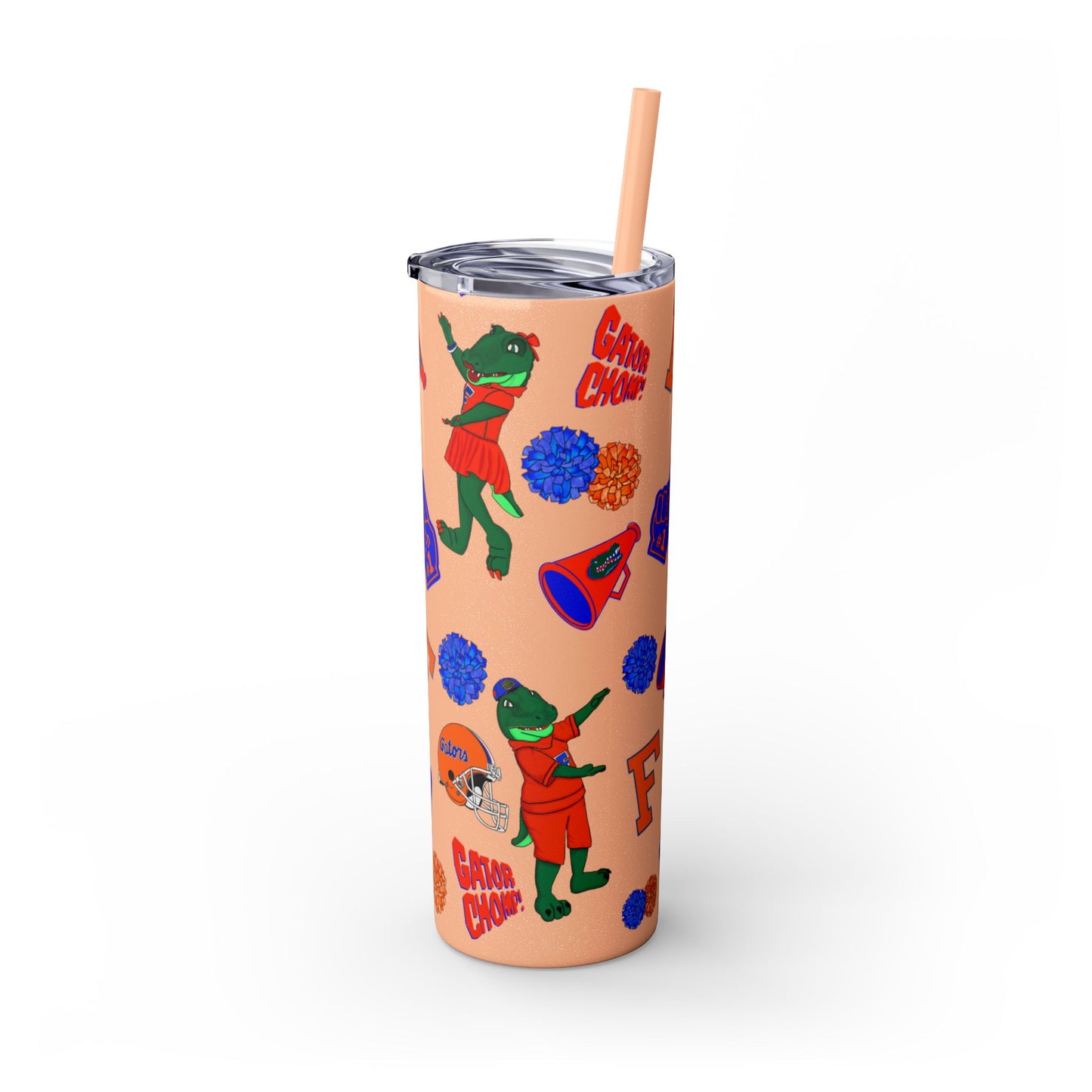 Florida Gators Spirit Skinny Tumbler - 20oz, Perfect for Game Day, Alumni Gifts, Sports Parties, Custom Drinkware, Florida Fan Merch