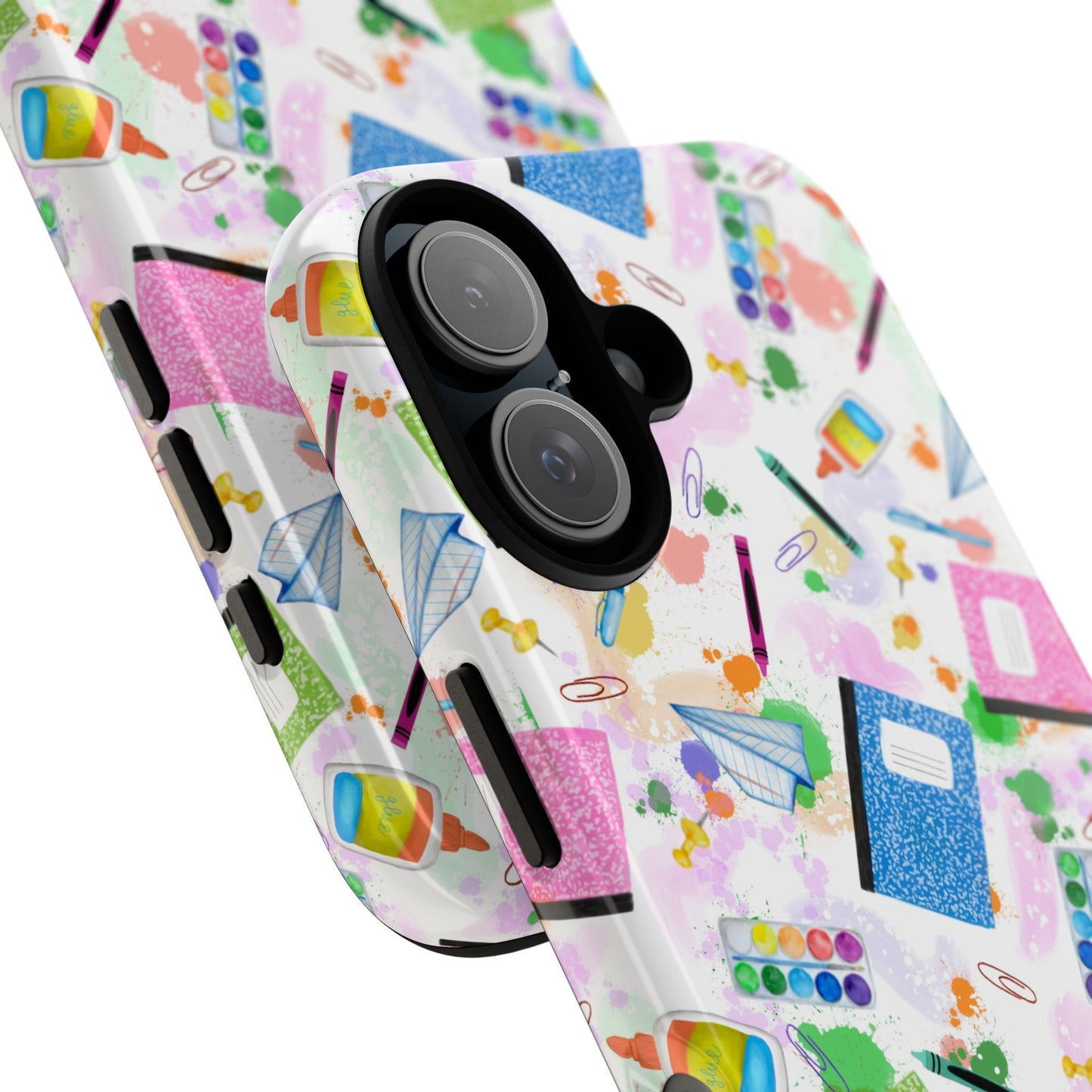 Colorful Art-Themed Phone Case, Cute Creative Gift for Artists, Unique Mobile Cover, Fun School Supplies Case, Bright Art Supplies Design