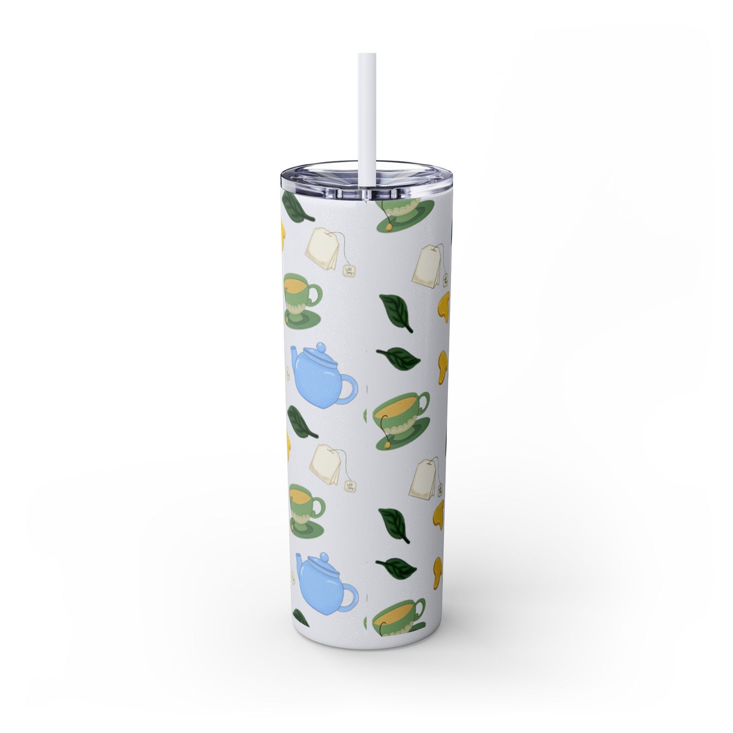 Charming Tea Themed Tumbler, Stylish Drinkware for Tea Lovers, Perfect for Gifts, Home, Travel, Eco-Friendly Beverage Container