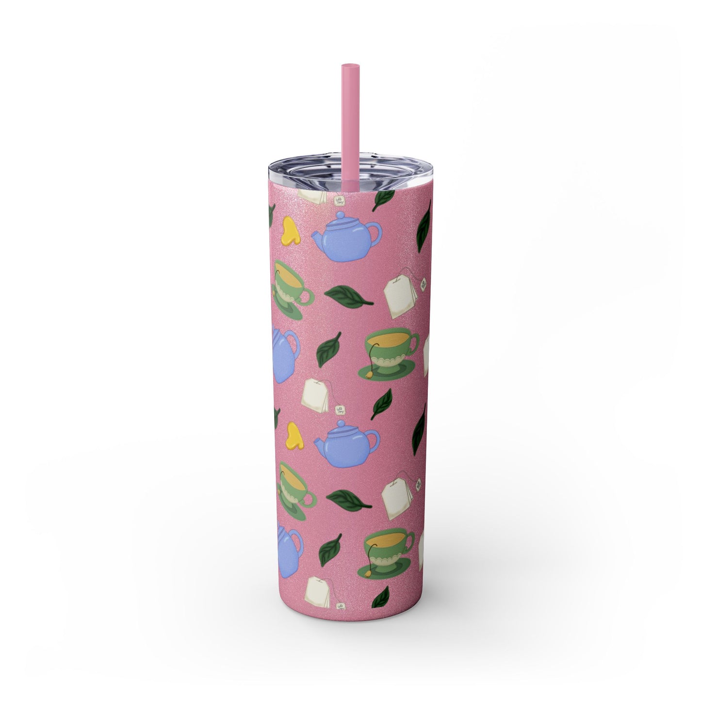 Charming Tea Themed Tumbler, Stylish Drinkware for Tea Lovers, Perfect for Gifts, Home, Travel, Eco-Friendly Beverage Container