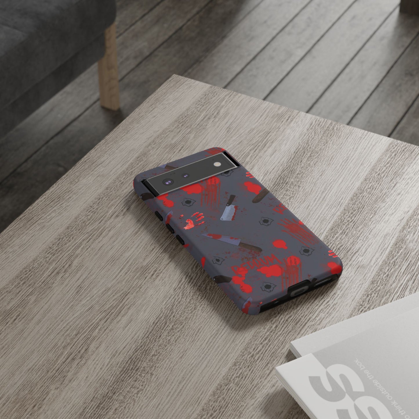 Blood Splatter Phone Case, Tough Case for Horror Fans, Halloween Accessory, Unique Gift for Gamers, Spooky Phone Cover