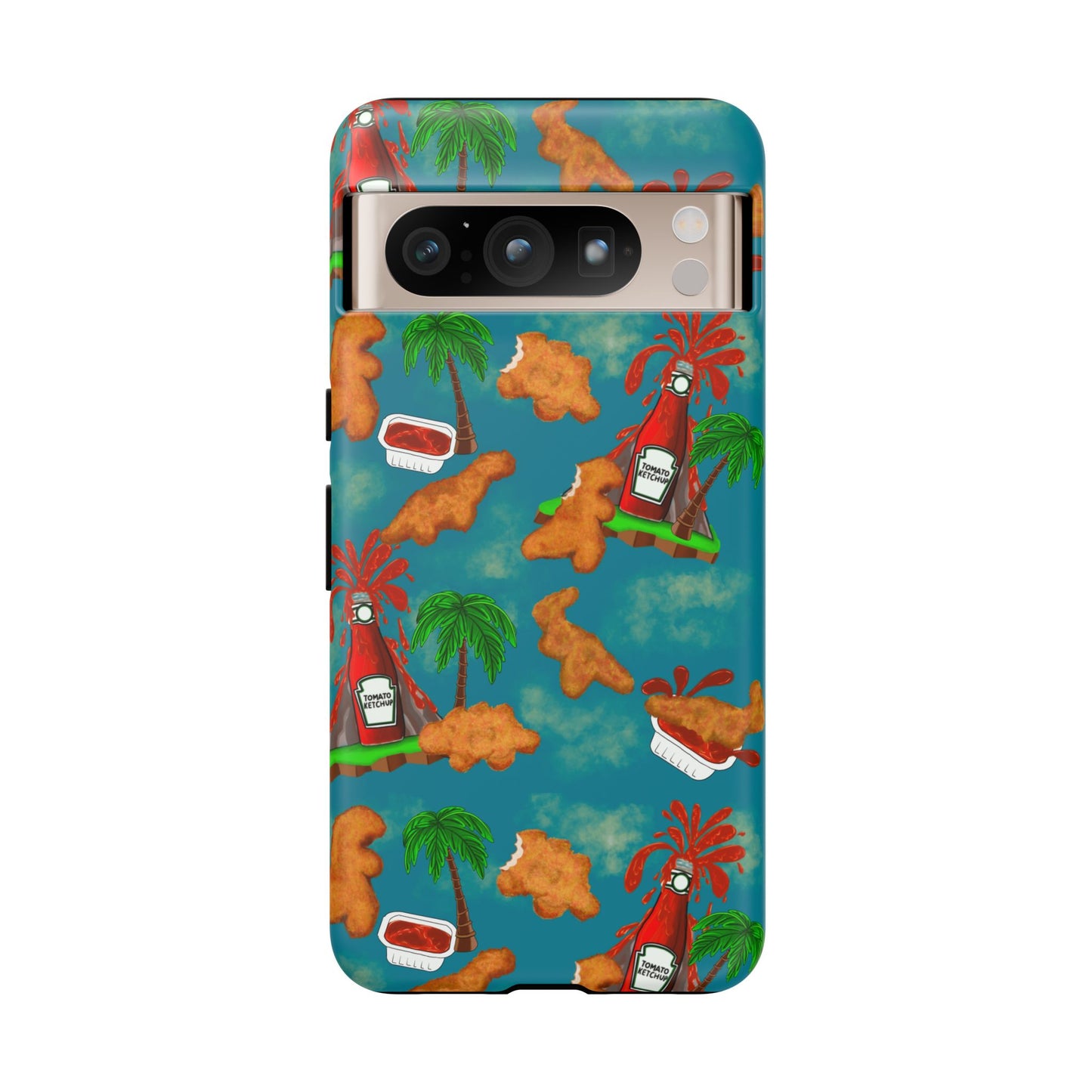 Dino Nuggets Phone Case - Tropical Vibes & Humor, Perfect Gift for Friends, Summer BBQ, Beach Lovers, Unique Accessory, Tough Cases