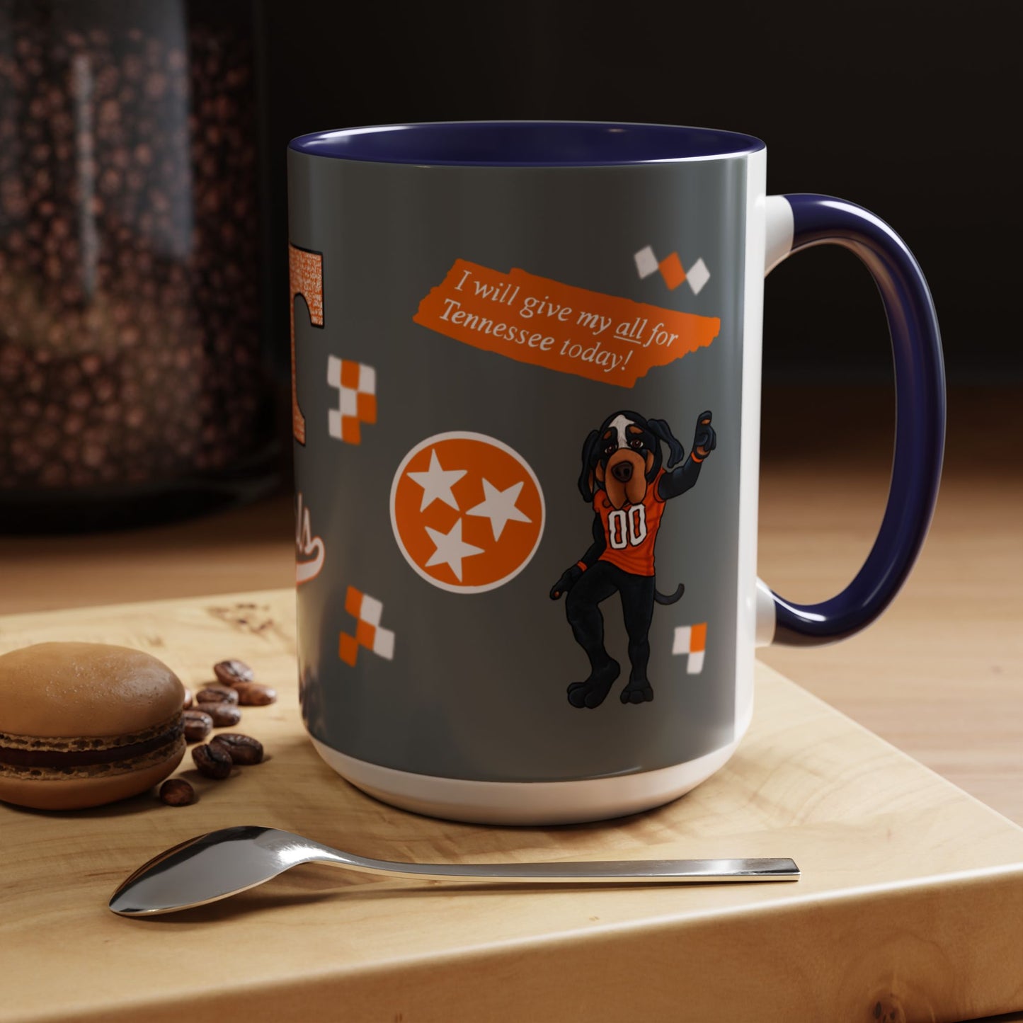 Tennessee Spirit Coffee Mug, Perfect for Gameday, College Student Gift, Unique Drinkware, Sports Fan Mug, Show Your Team Pride