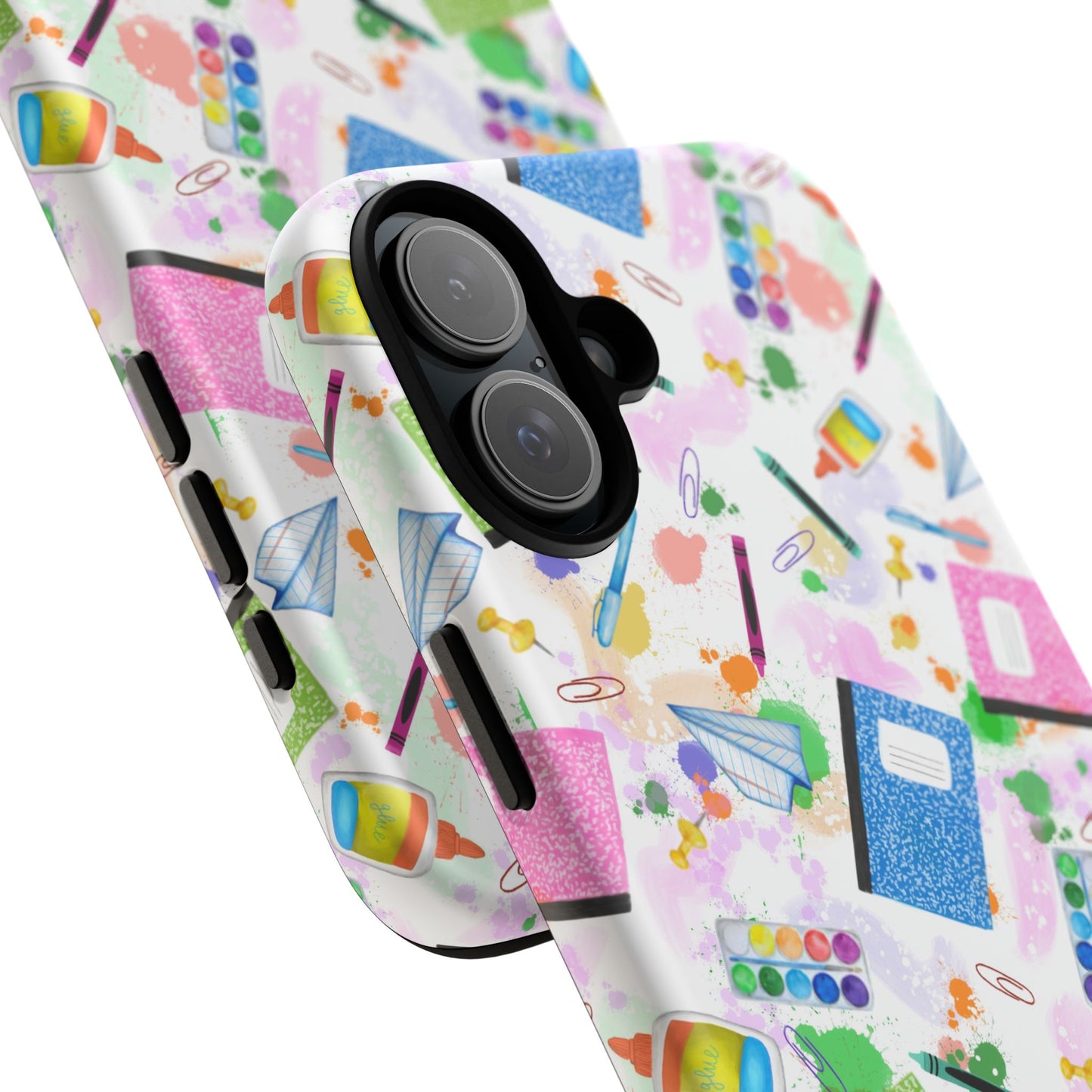 Colorful Art-Themed Phone Case, Cute Creative Gift for Artists, Unique Mobile Cover, Fun School Supplies Case, Bright Art Supplies Design