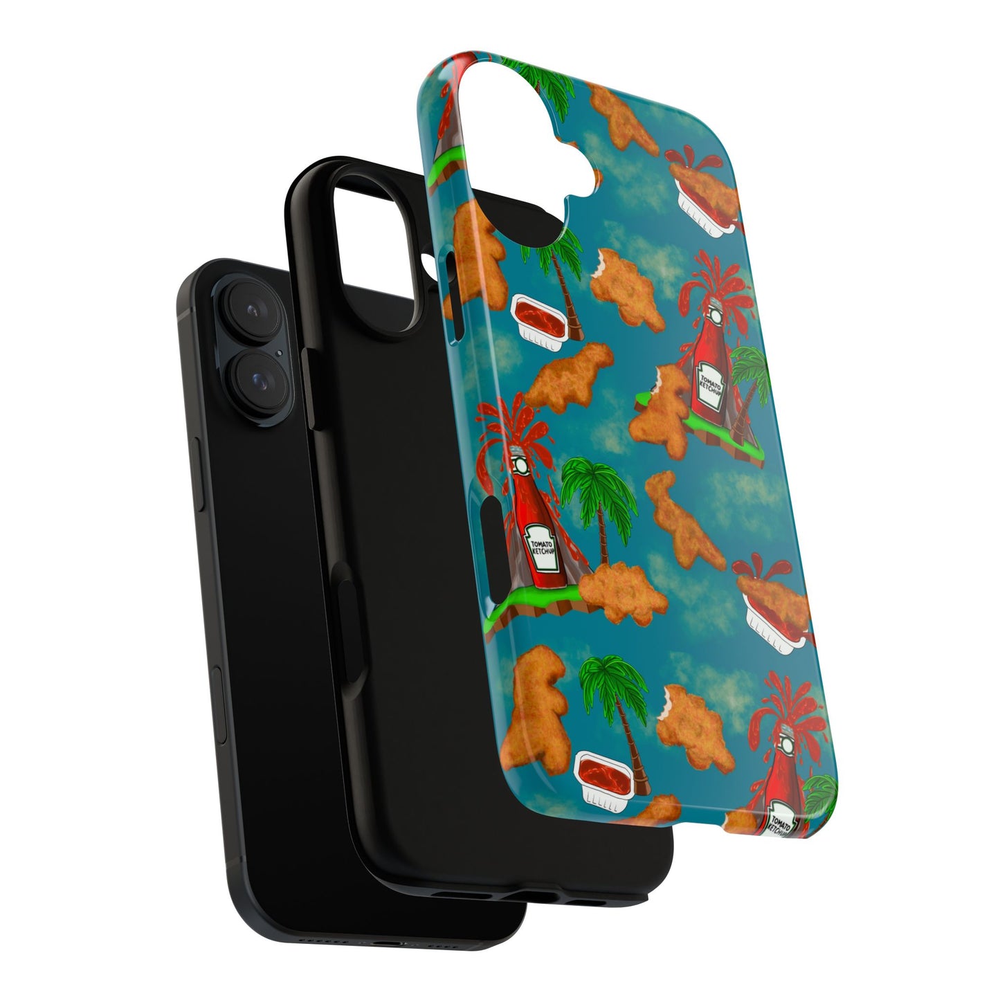 Dino Nuggets Phone Case - Tropical Vibes & Humor, Perfect Gift for Friends, Summer BBQ, Beach Lovers, Unique Accessory, Tough Cases