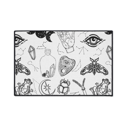 Witchy Mystical Floor Mat with Mystical Design, Rug for Yoga & Meditation, Heavy Duty Doormat, Gift for Spirituality Lovers, Home Decor