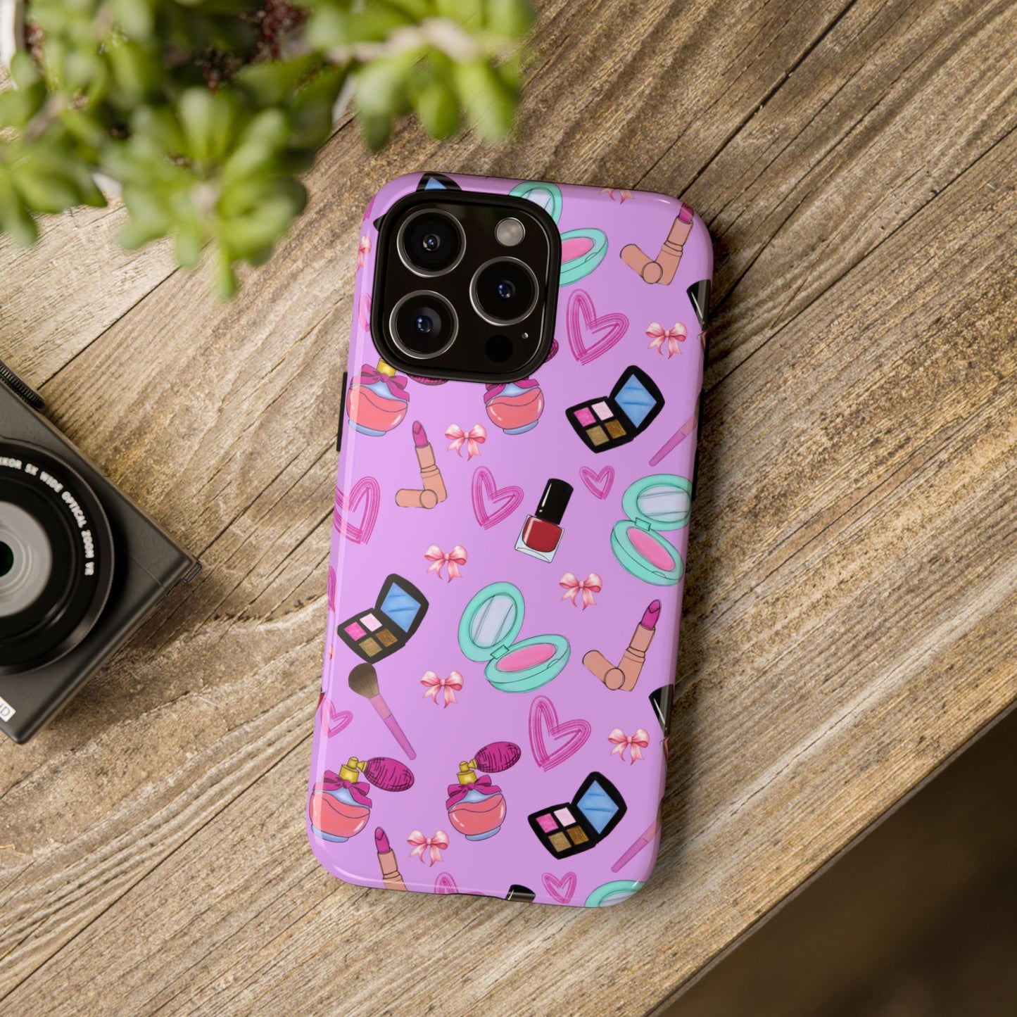Cute Makeup Phone Case, Tough Cases, Cosmetic Lover Gift, Makeup Junkie Accessory, Beauty Phone Cover, Fun Design for Her