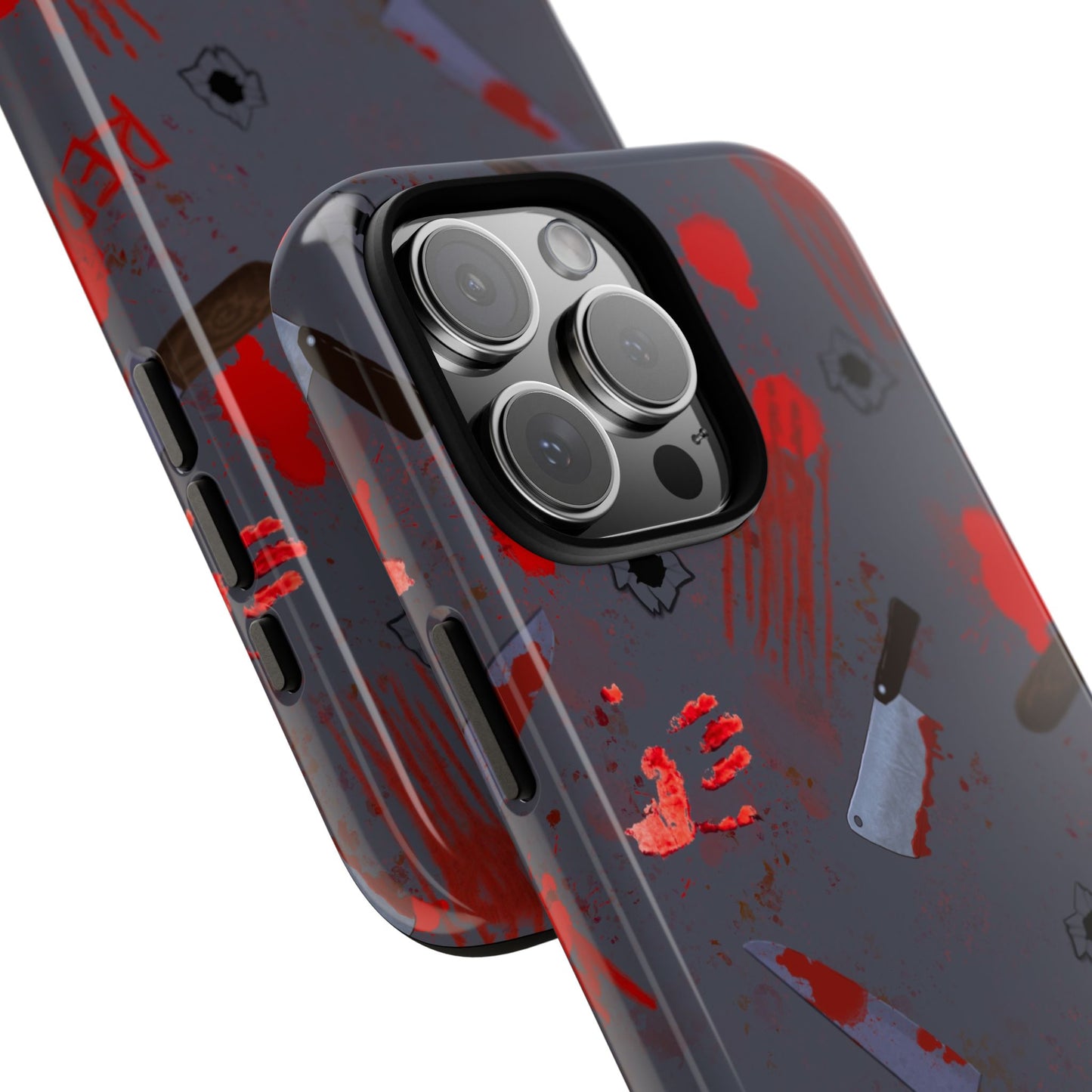 Blood Splatter Phone Case, Tough Case for Horror Fans, Halloween Accessory, Unique Gift for Gamers, Spooky Phone Cover