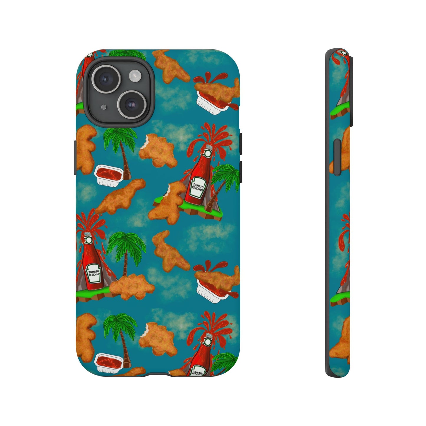Dino Nuggets Phone Case - Tropical Vibes & Humor, Perfect Gift for Friends, Summer BBQ, Beach Lovers, Unique Accessory, Tough Cases
