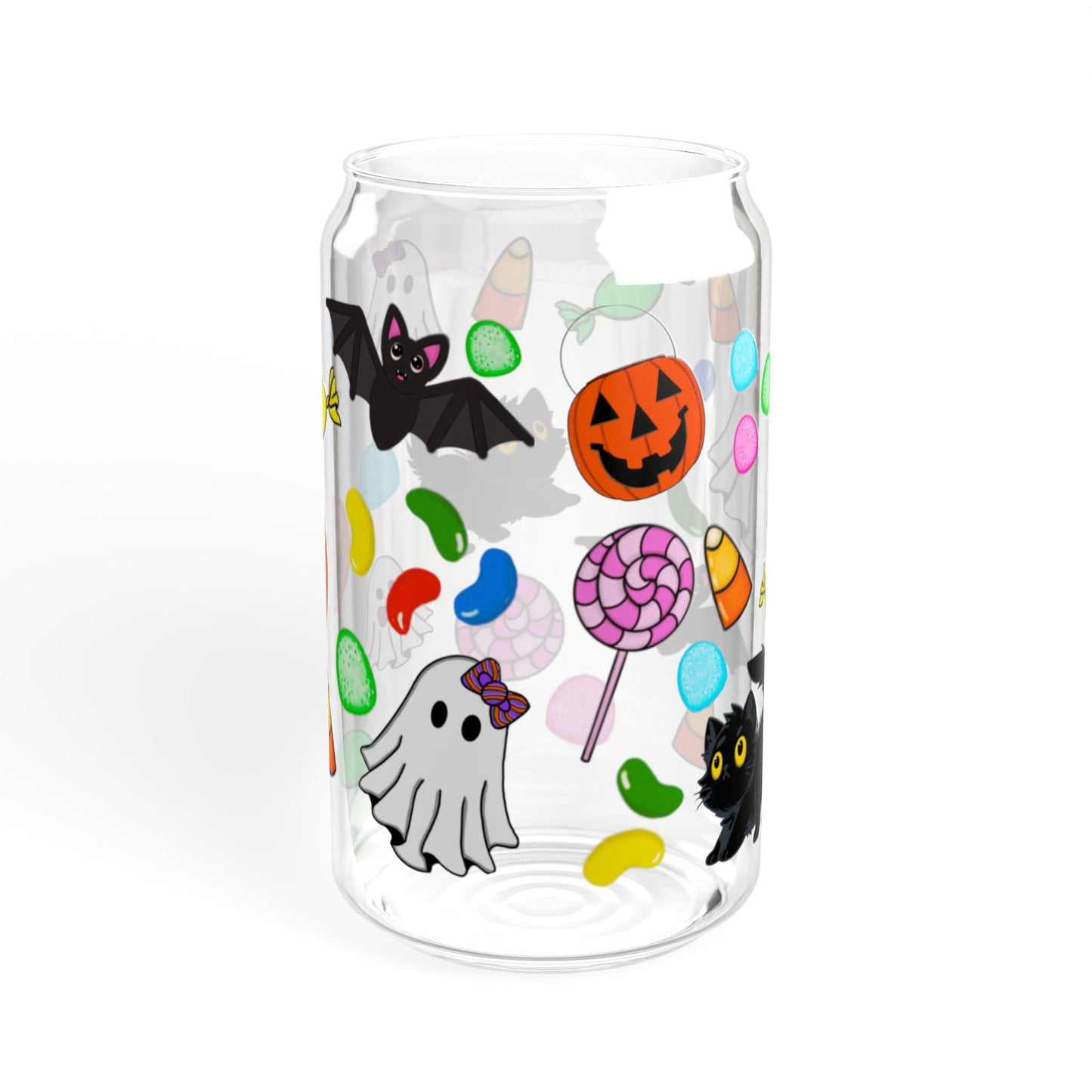 Halloween Sipper Glass, 16oz - Fun Decorative Drinkware for Parties, Gifts, and Seasonal Celebrations, Spooky Style Mugs