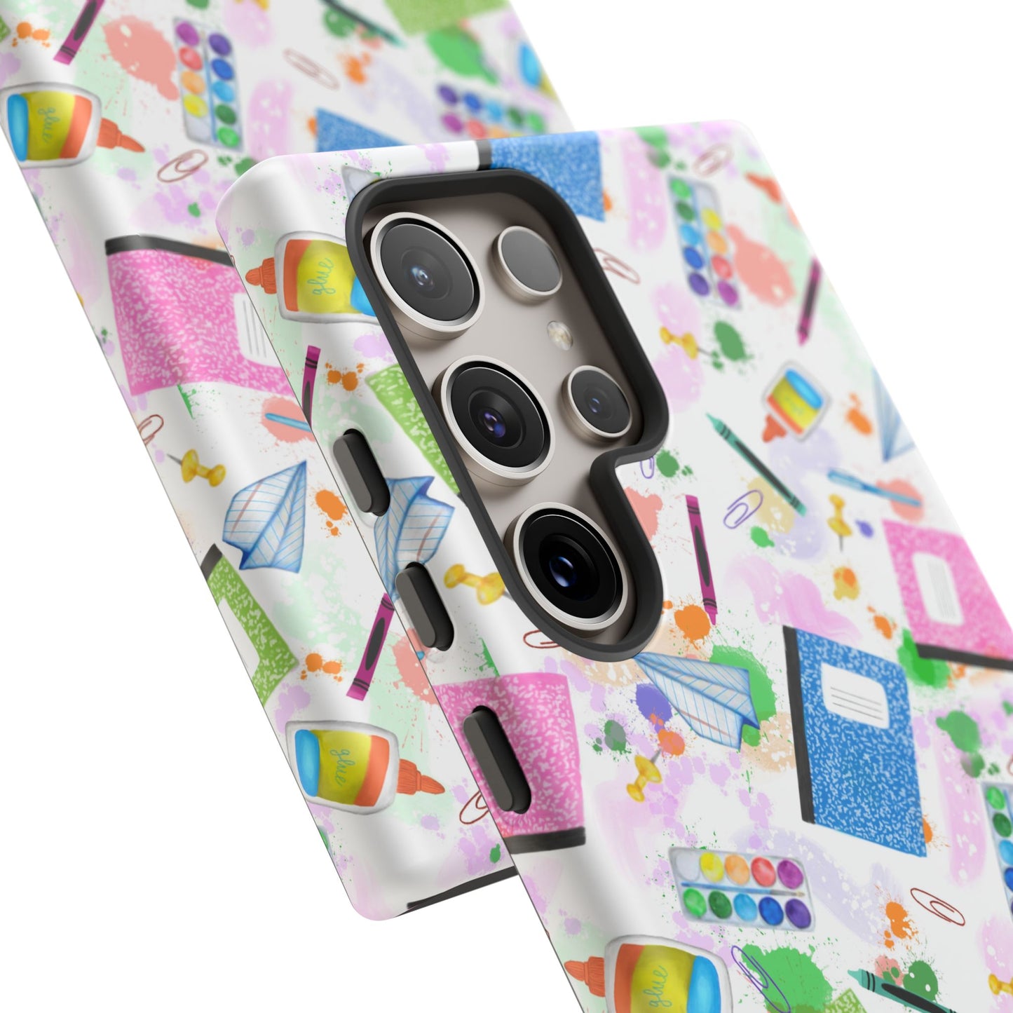 Colorful Art-Themed Phone Case, Cute Creative Gift for Artists, Unique Mobile Cover, Fun School Supplies Case, Bright Art Supplies Design