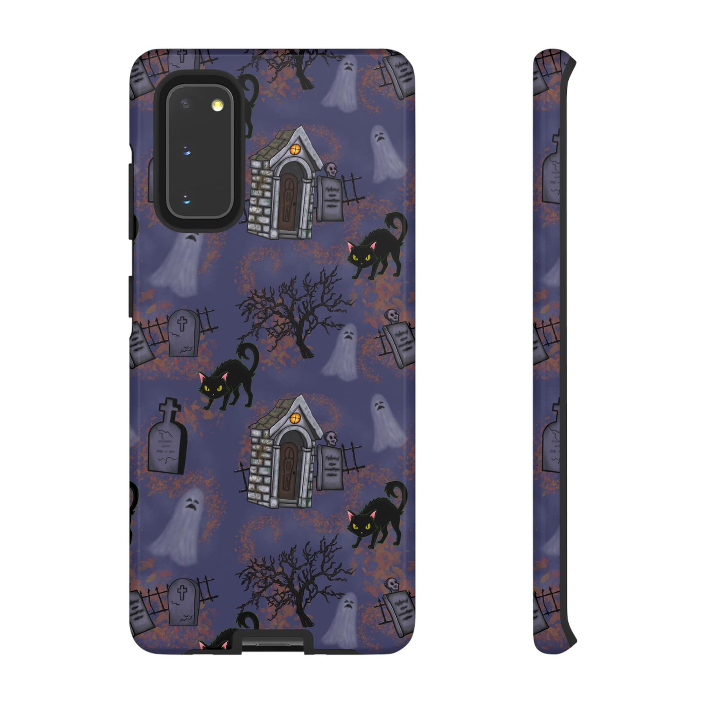Halloween Phone Case, Spooky Cat Design, Tough Phone Cover, Gift for Cat Lovers, Fall Decor, Halloween Accessories