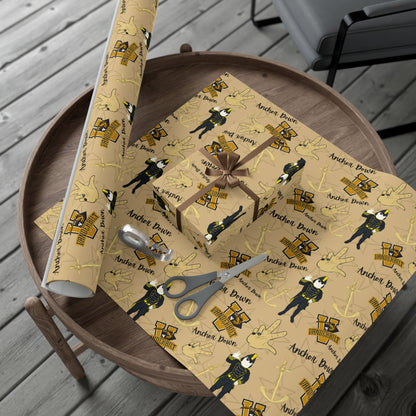 Vanderbilt Pattern Gift Wrap Paper — Personalized College Mascot Wrapping Sheets