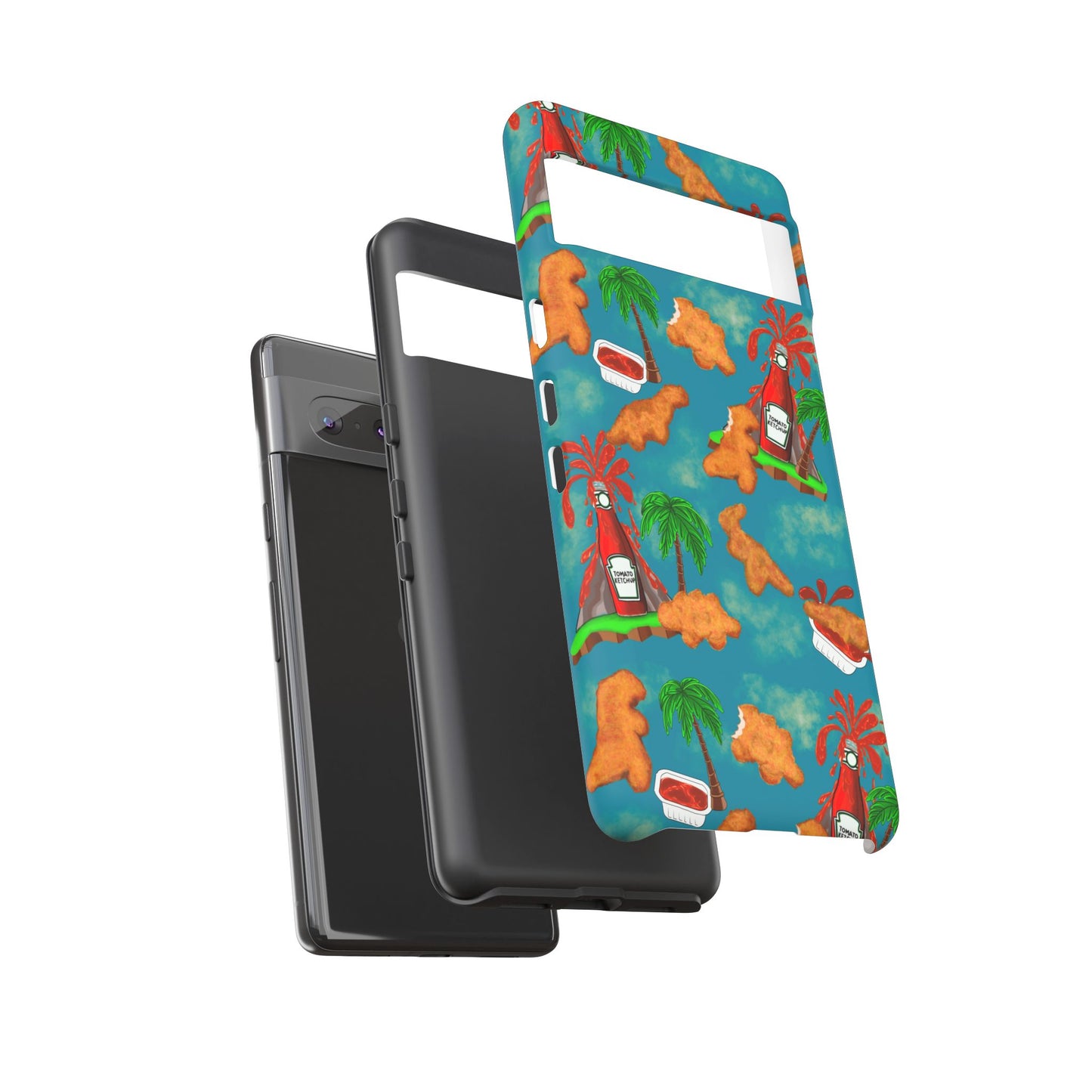 Dino Nuggets Phone Case - Tropical Vibes & Humor, Perfect Gift for Friends, Summer BBQ, Beach Lovers, Unique Accessory, Tough Cases
