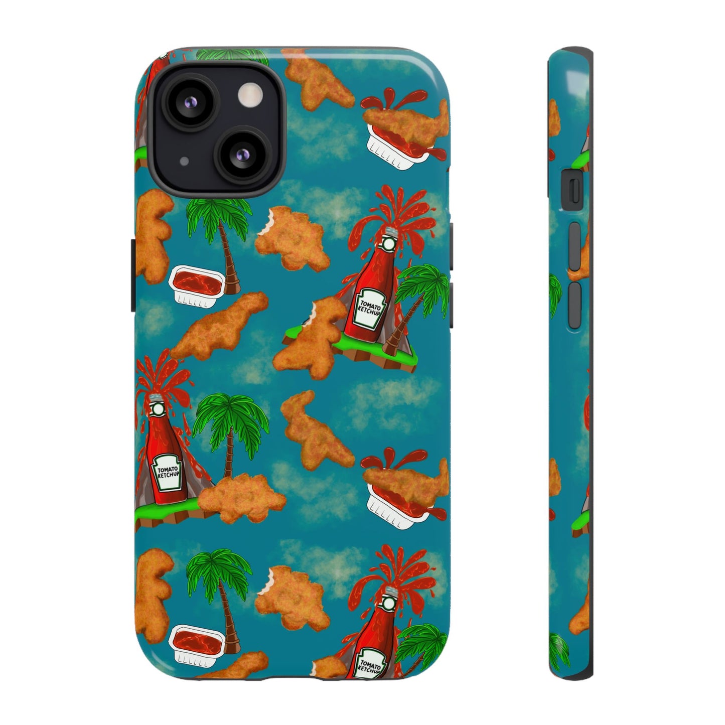 Dino Nuggets Phone Case - Tropical Vibes & Humor, Perfect Gift for Friends, Summer BBQ, Beach Lovers, Unique Accessory, Tough Cases