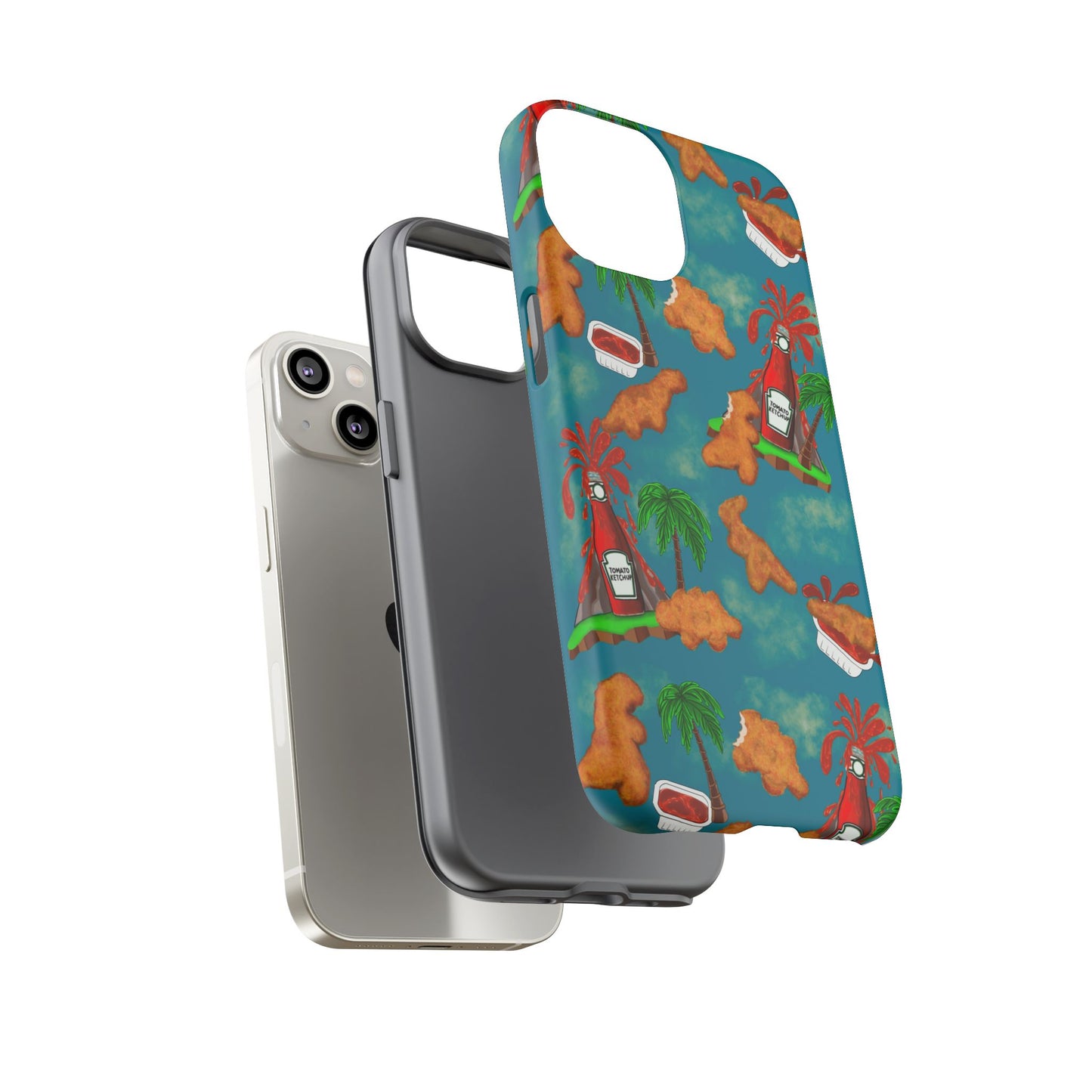 Dino Nuggets Phone Case - Tropical Vibes & Humor, Perfect Gift for Friends, Summer BBQ, Beach Lovers, Unique Accessory, Tough Cases