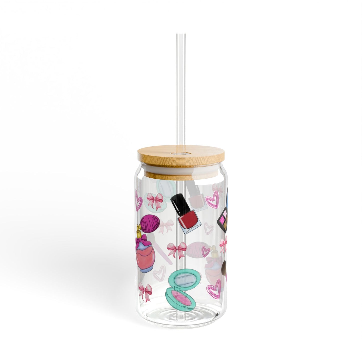 Chic Makeup Sipper Glass, 16oz | Cute Drinkware for Beauty Lovers | Ideal for Parties, Gifts, Home Decor, Events, and Celebrations